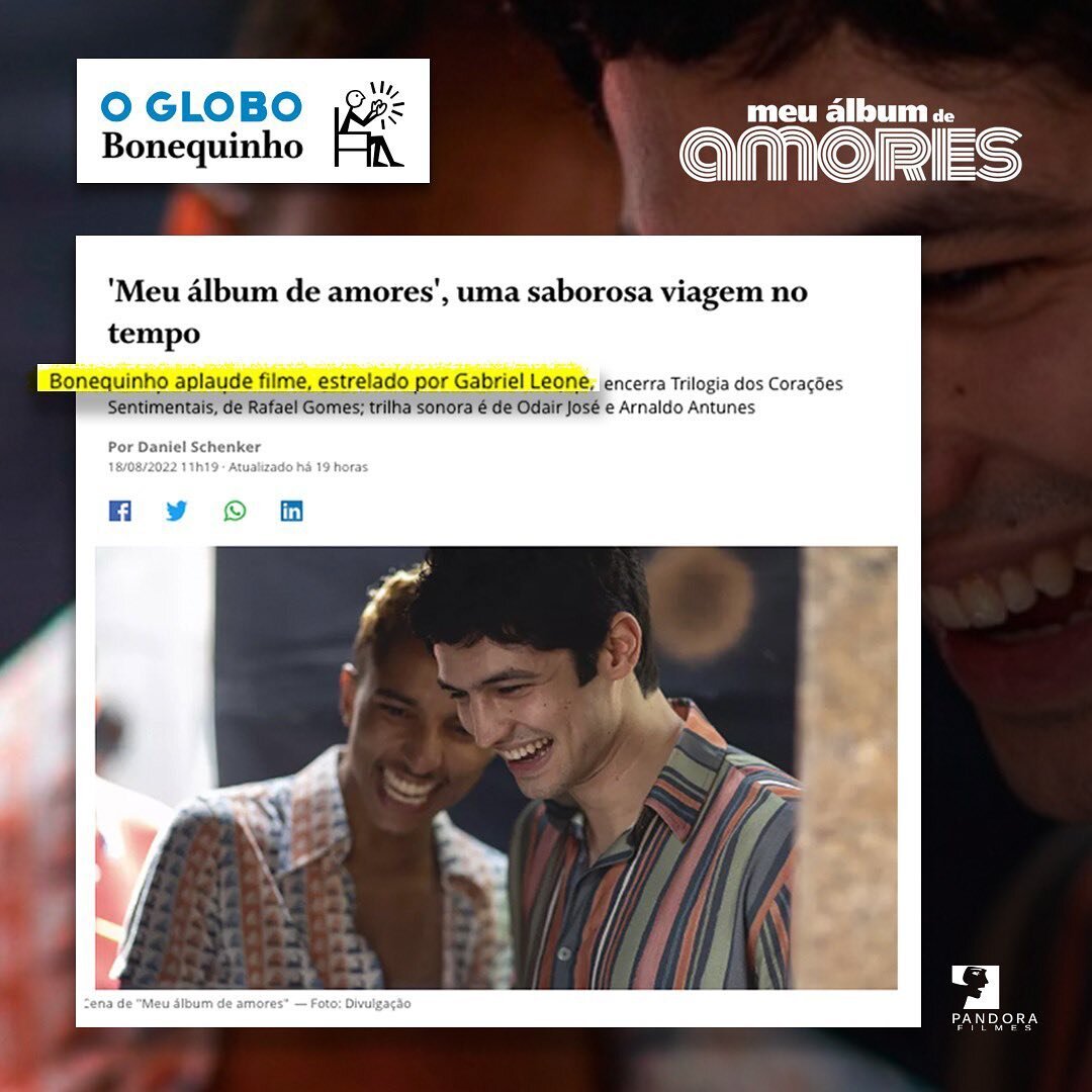 &Eacute; o amor da minha vida, que chegou no peda&ccedil;o! &quot;Meu &Aacute;lbum de Amores&quot; com Gabriel Leone, ganhou um super destaque no jornal O Globo! J&aacute; em cartaz nos cinemas.

Posted &bull; @pandorafilmes