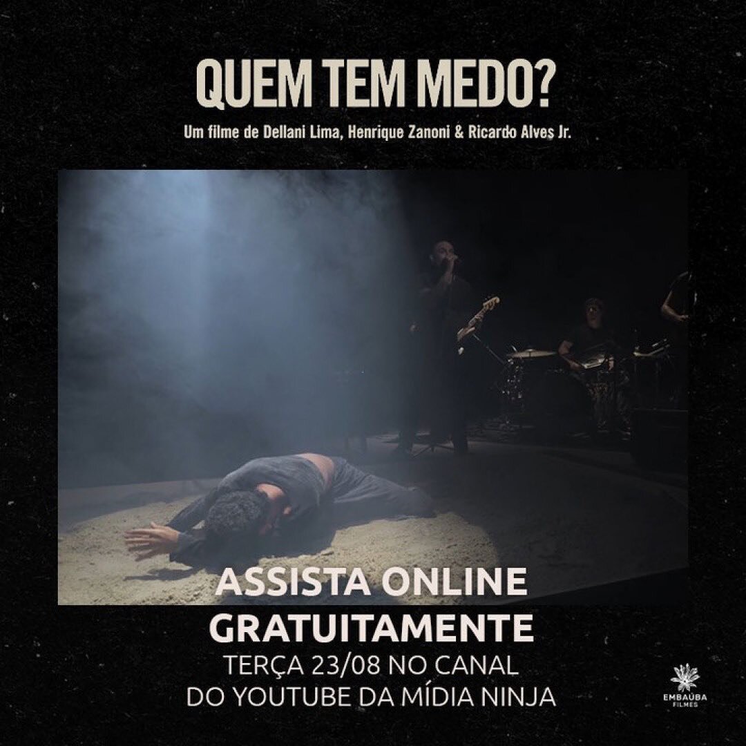 🎥N&atilde;o conseguiu assistir QUEM TEM MEDO? no cinema? Semana que vem teremos exibi&ccedil;&atilde;o online!

👉A Emba&uacute;ba em parceria com a M&iacute;dia Ninja ir&aacute; exibir o document&aacute;rio QUEM TEM MEDO? gratuitamente pelo YouTube