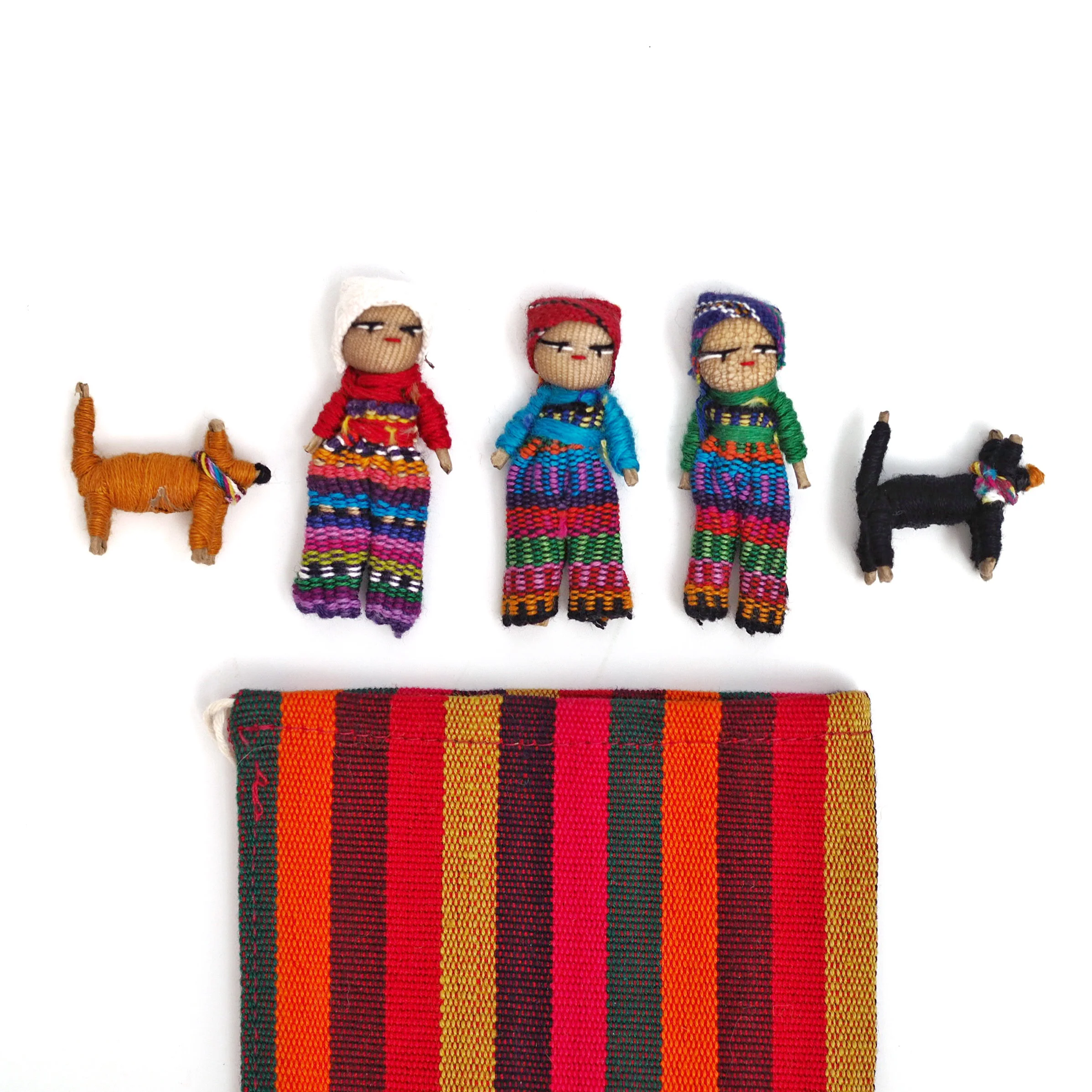 Handmade Worry Dolls + Dog