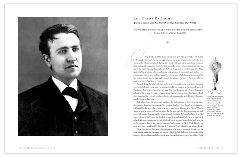 Spencer Trask biography sample text spread