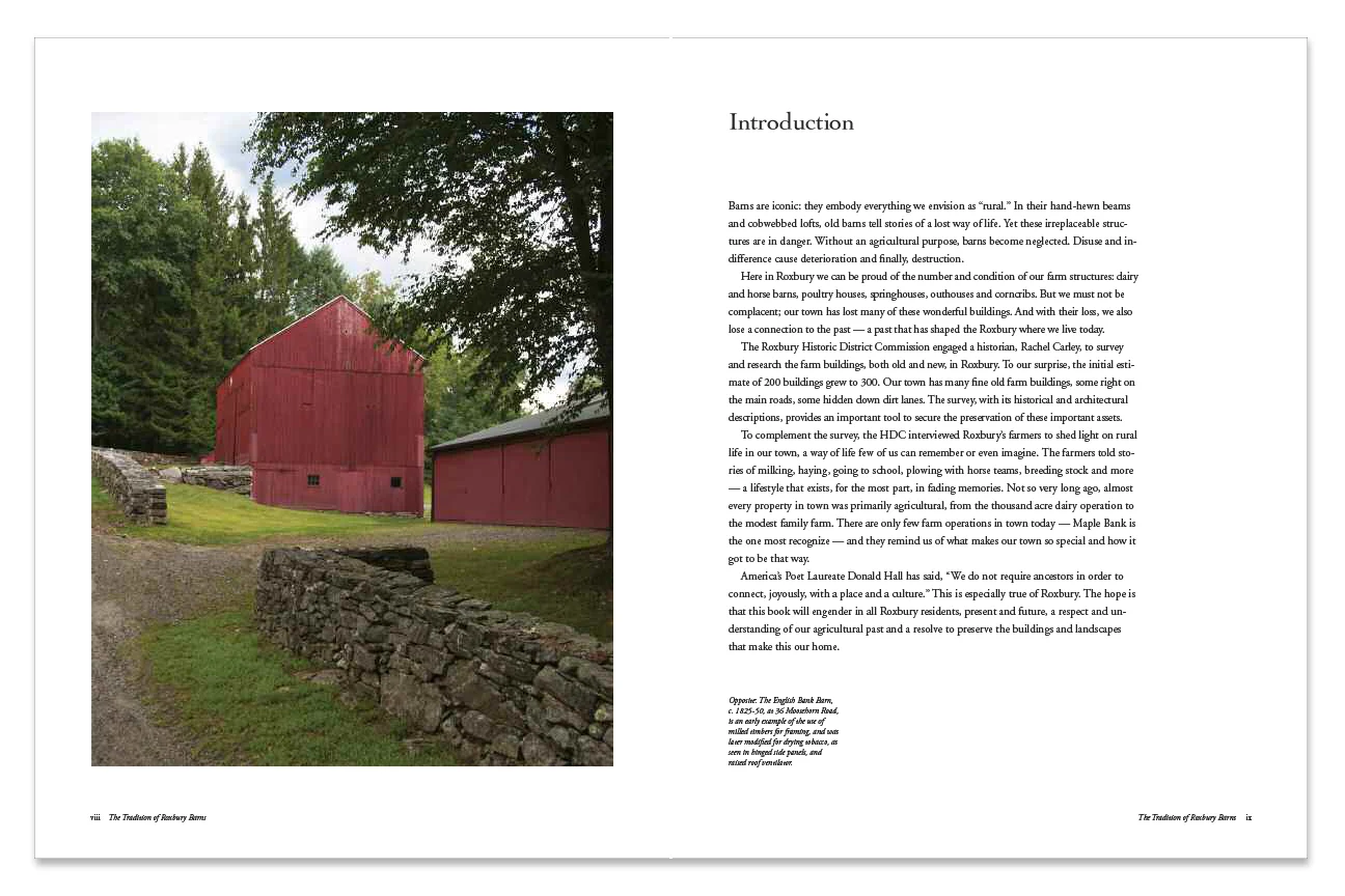 Barn Stories from Roxbury, CT spread design