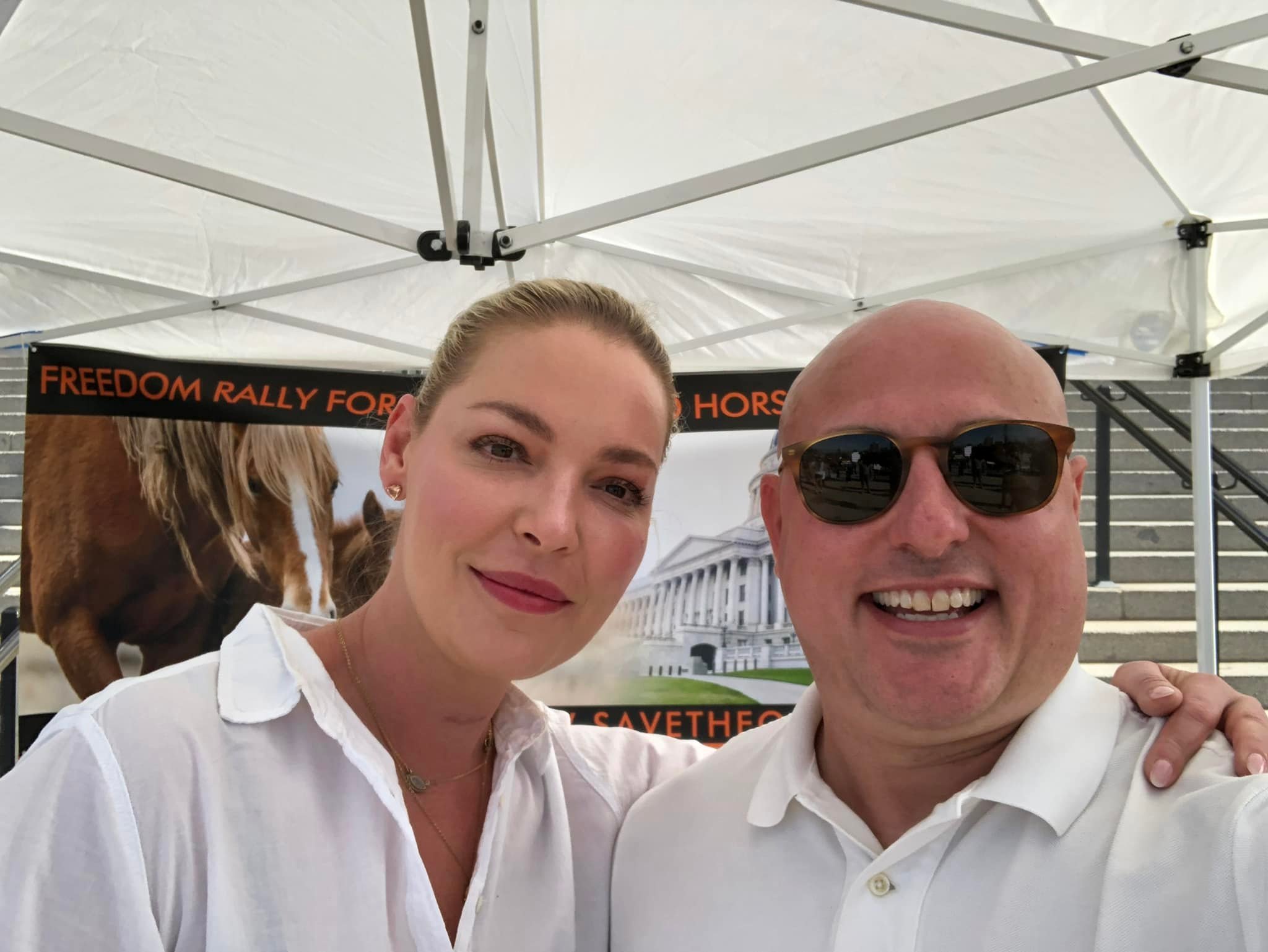Actress Katherine Heigl and Marty Irby at a 2021 Wild Horse Rally in Salt Lake City