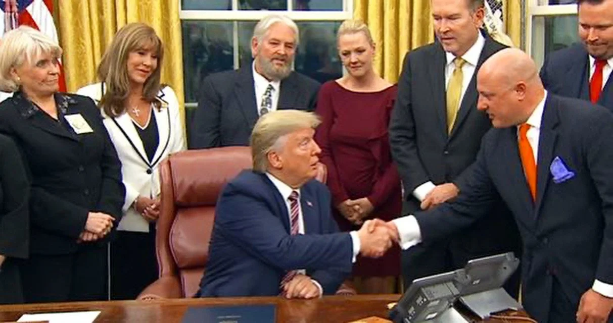 President Donald J. Trump recognizes Marty Irby in the Oval Office in November of 2019