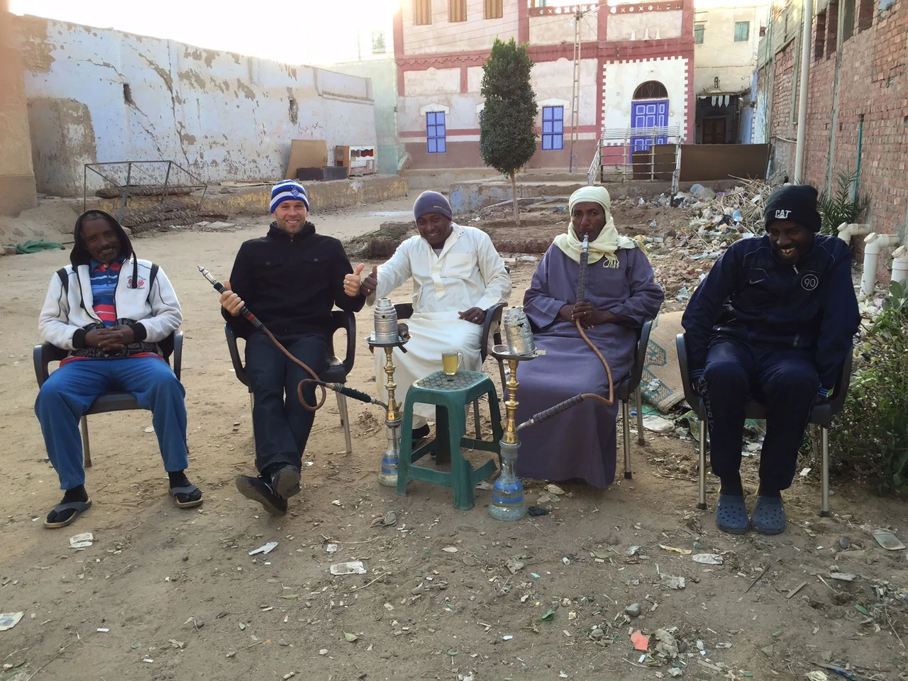 Peter Santenello in Iran with hookah