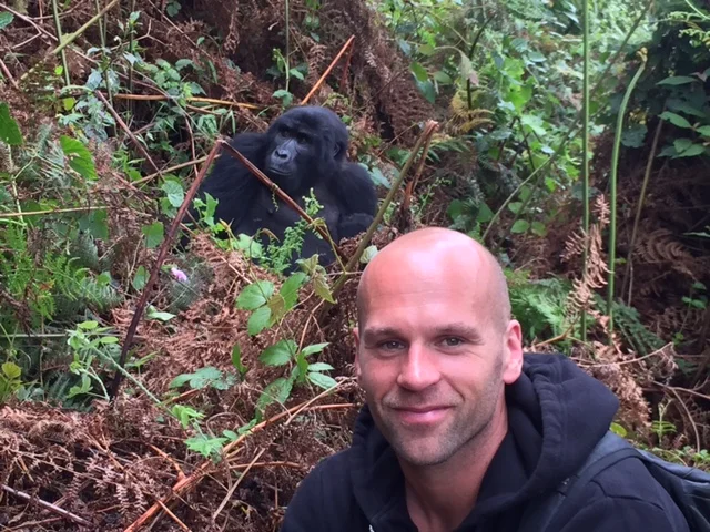 Peter Santenello and monkey