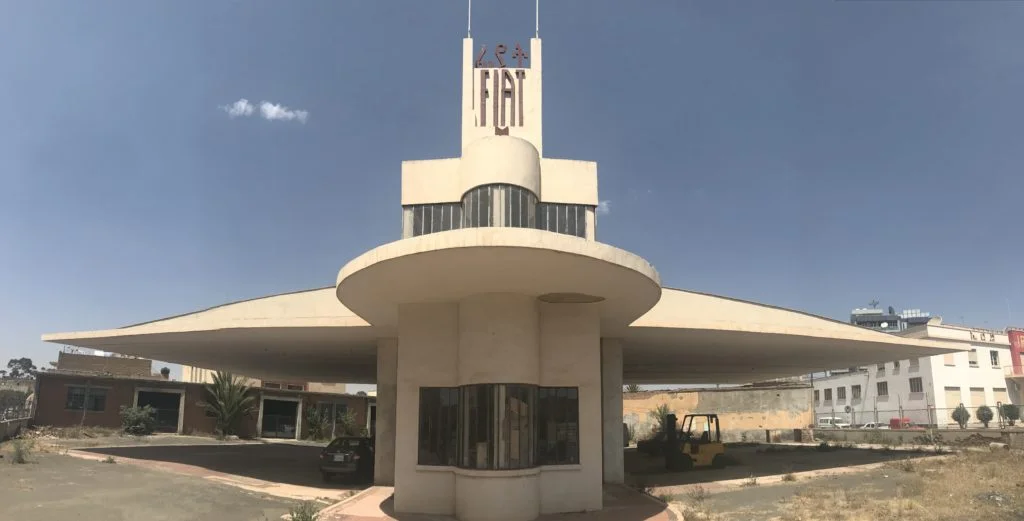 A vacant gas station in Asmara, Eritrea