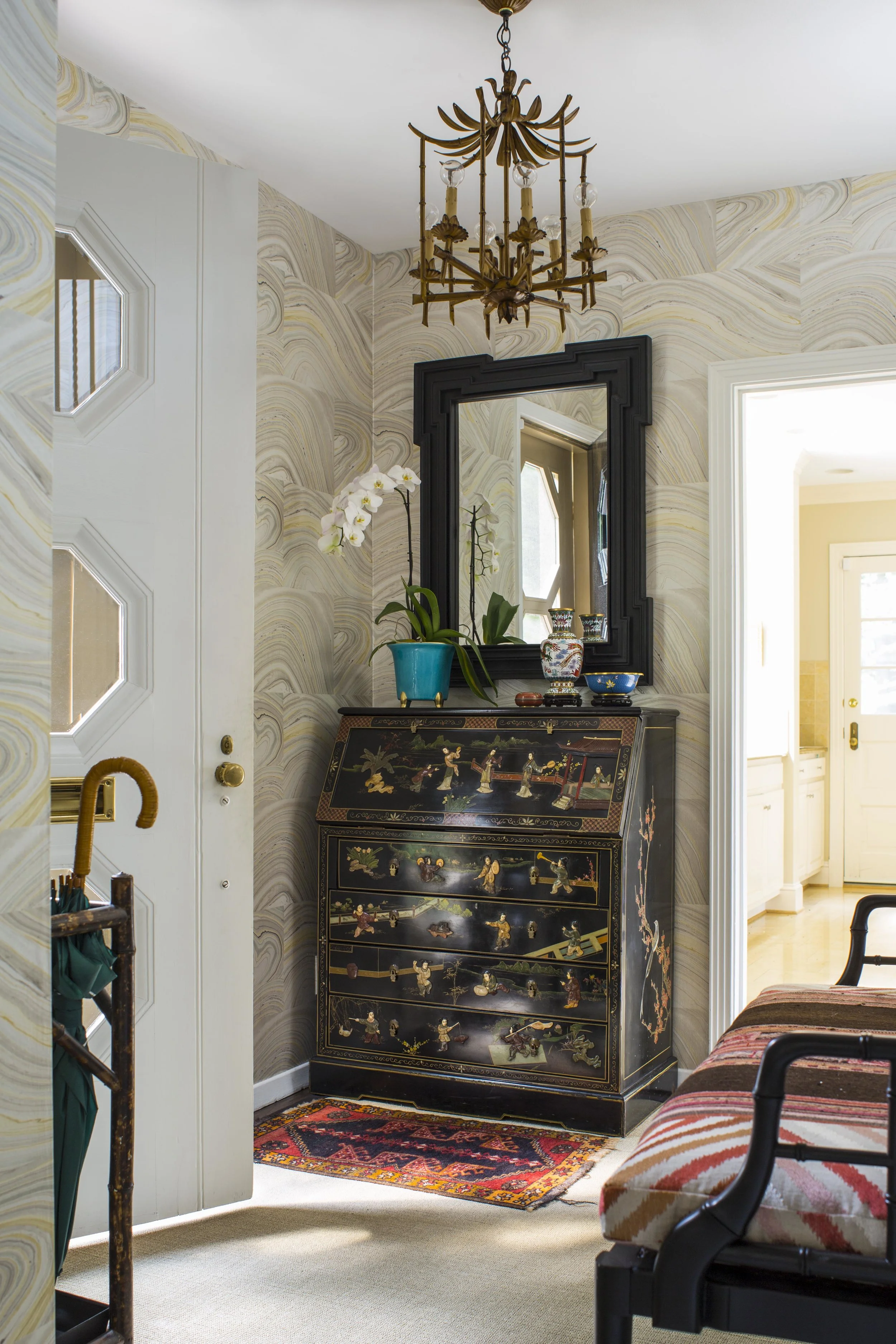 Chinoiserie-Inspired Foyer