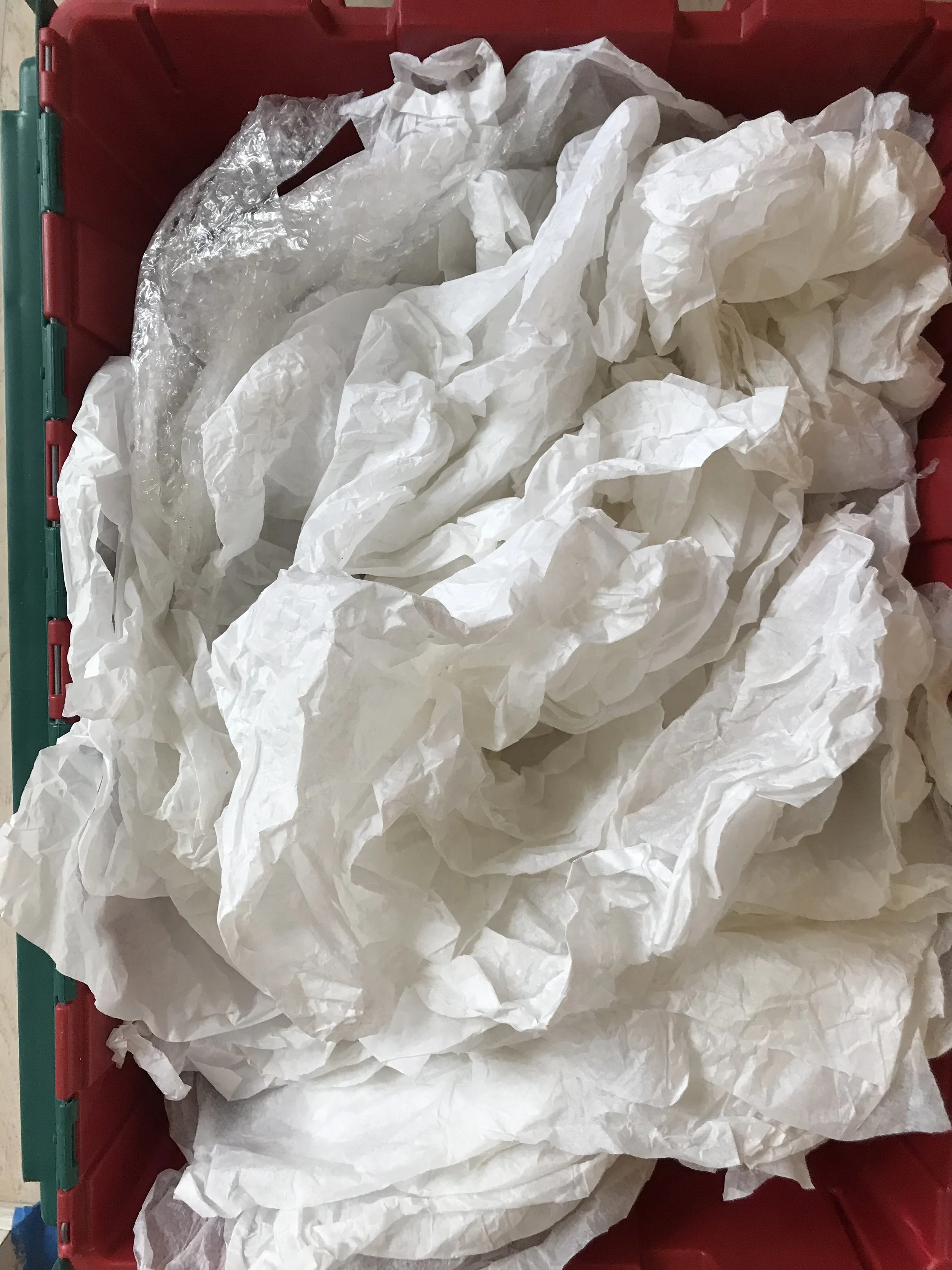 Go from messy tissue paper to well organized!