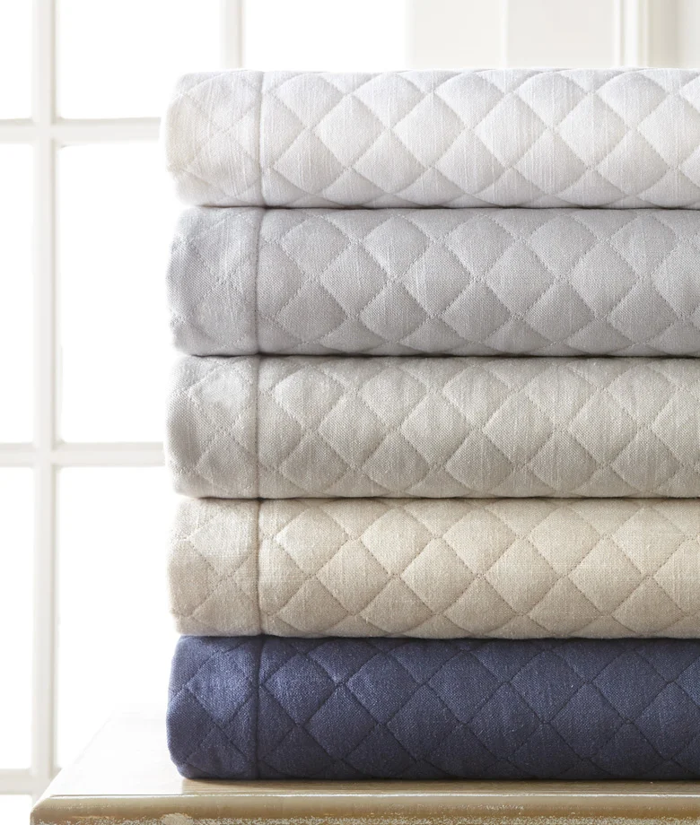 Jefferson Quilted Linen Quilt can be special ordered at SCW’s Showroom