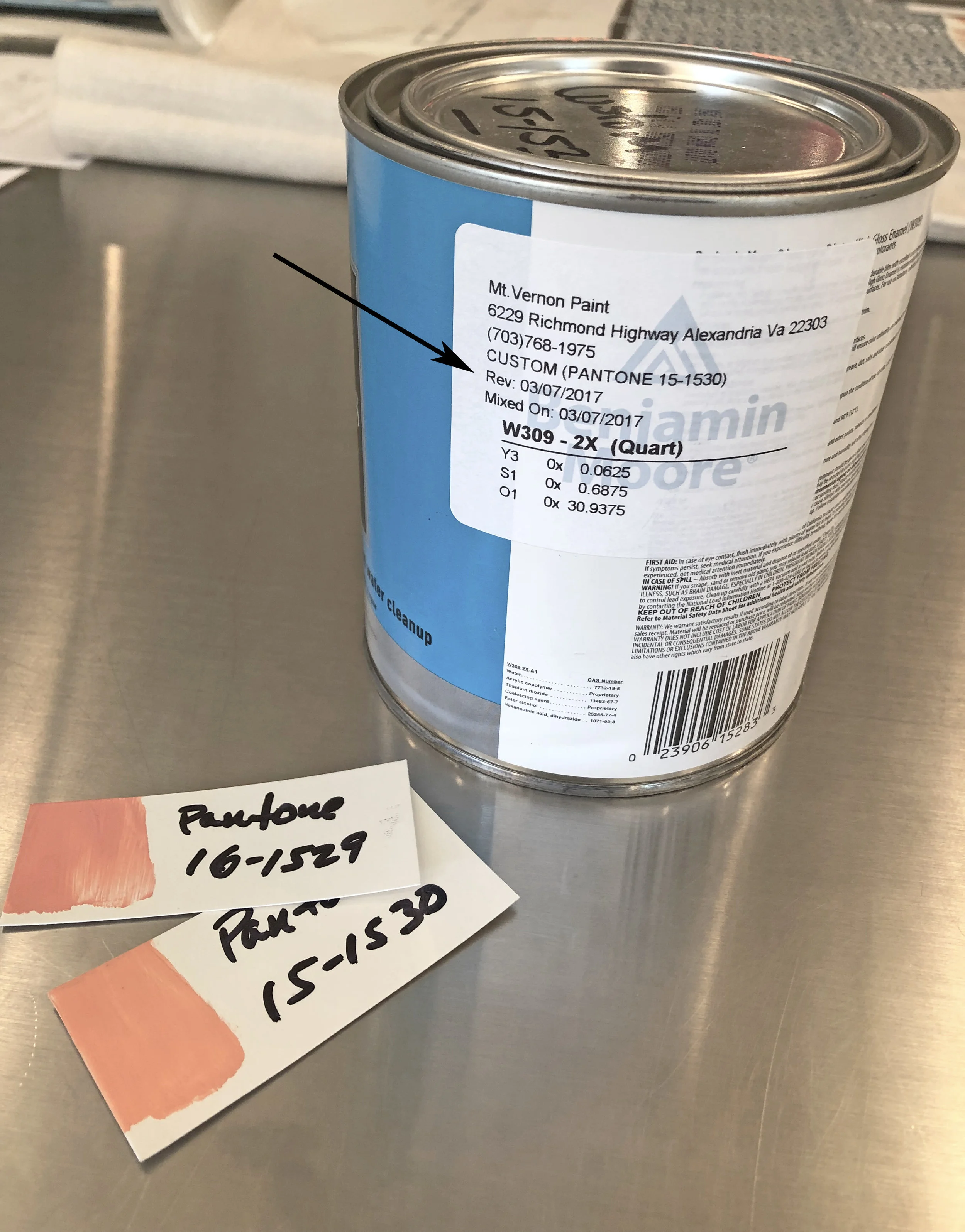 As we were cleaning out our closet, came across this coral paint can from 2017!