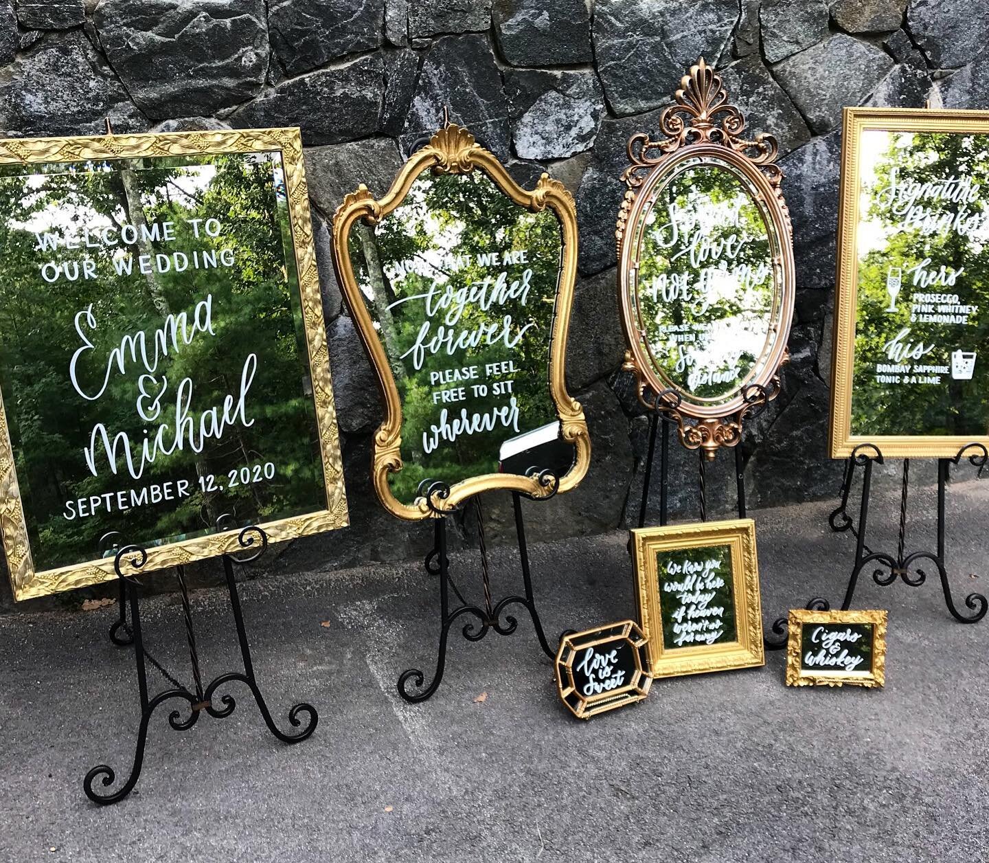 SO excited for my first rental wedding of the season 👏🏻 Putting the finishing touches on a set of gorgeous mirrors that will go out tomorrow. These beauties have only been used a handful of times over the past year and I can&rsquo;t wait to see the