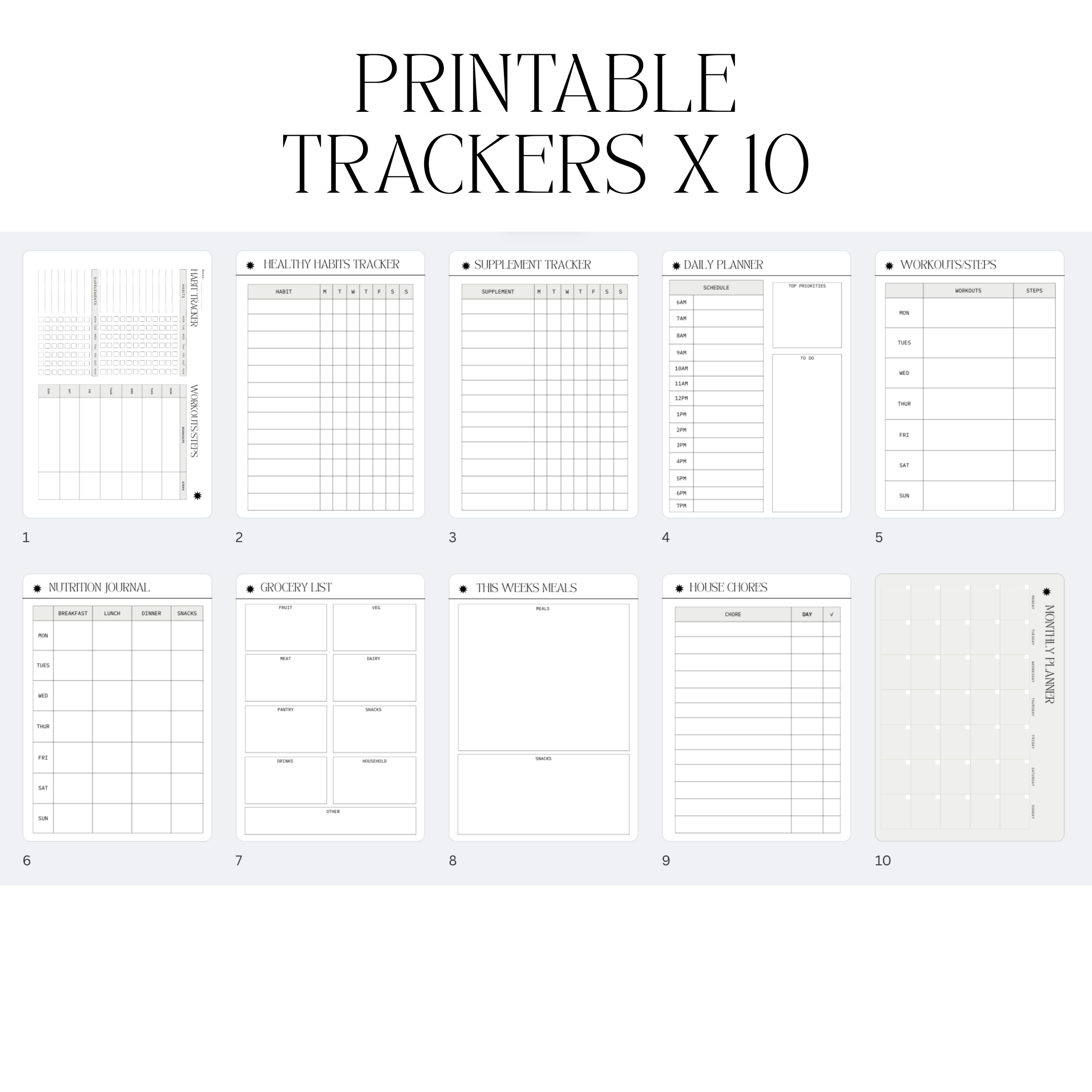 PRINTABLE TRACKERS PACK