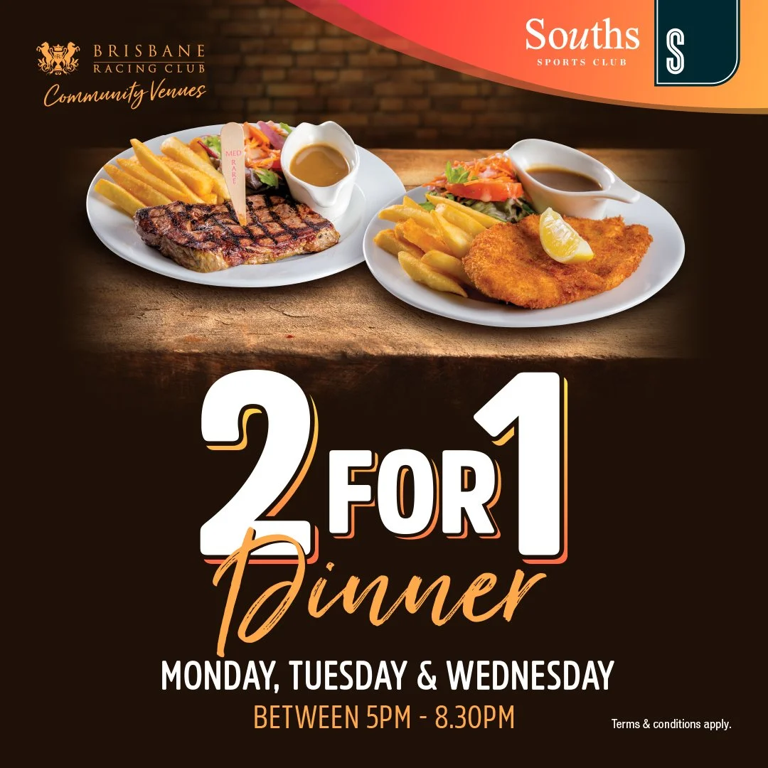 Join us every Monday-Wednesday night for our 2 for 1 dinner special, the perfect reason to treat the family or catch up with friends. 

The best value around.  See you tonight! 👏