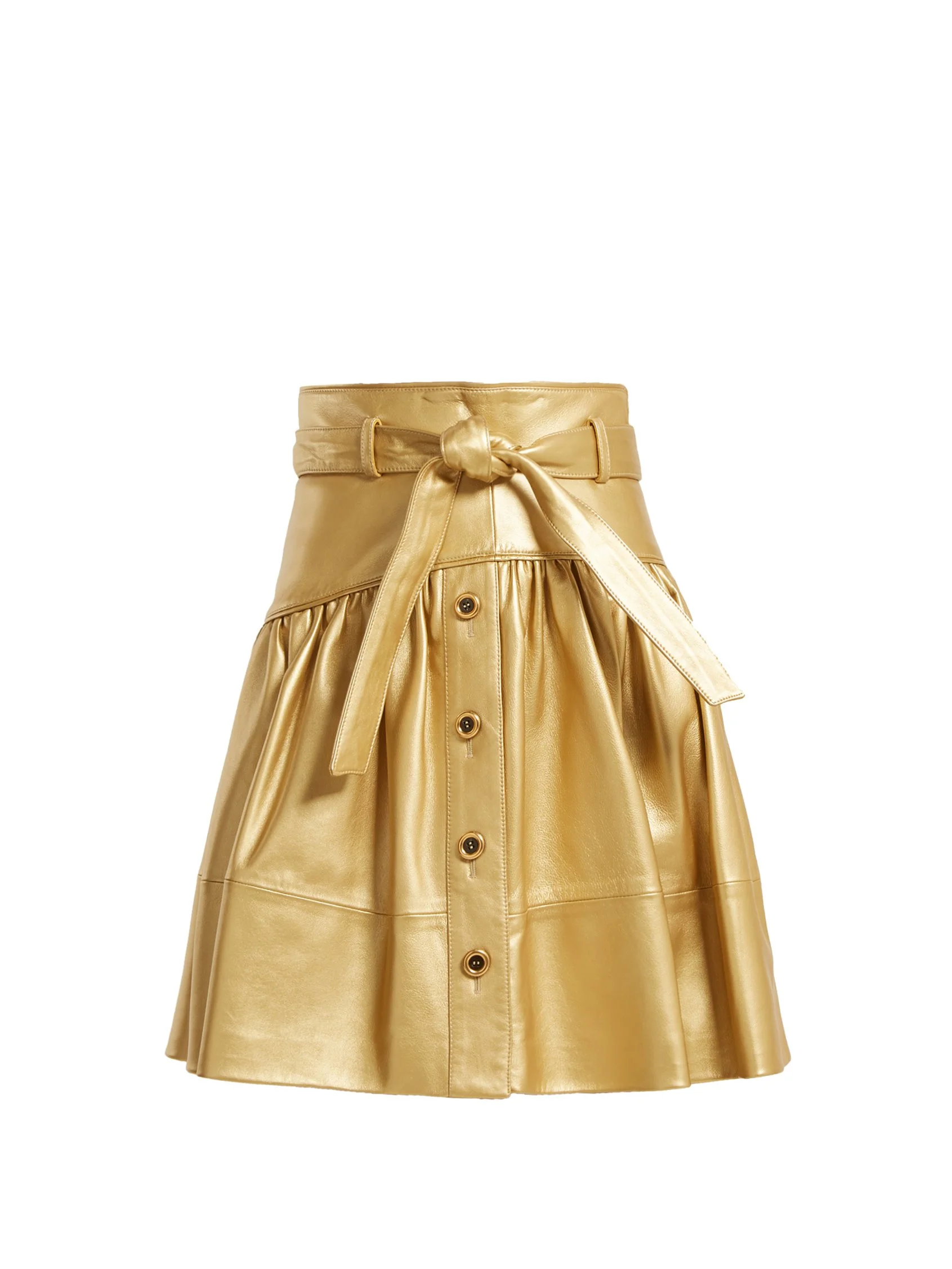 Miu Miu High-rise leather mini skirt
