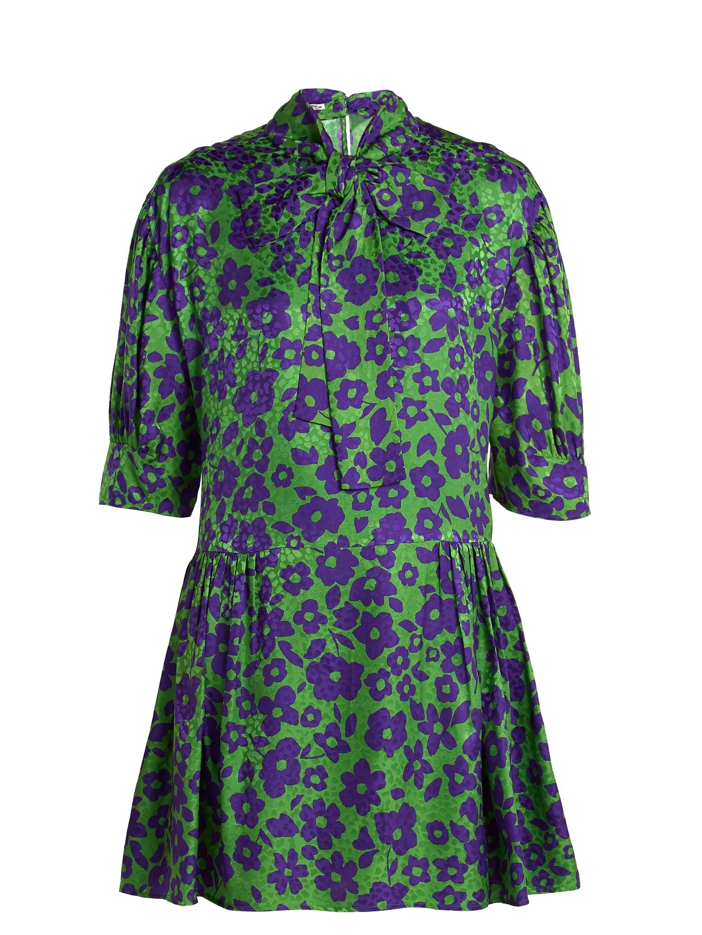 Miu-Miu || Floral-print-silk-dress