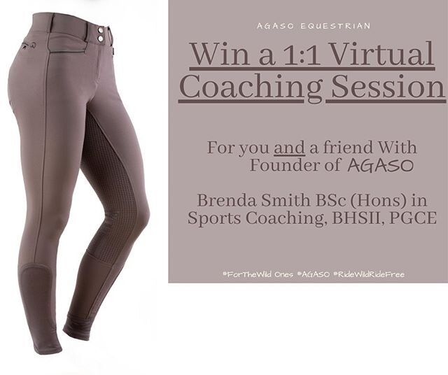 NOW LIVE ON FB.  Win a 1:1 Virtual coaching session with Agaso founder Brenda Smith. #lockdown #competition #horseriding #agaso #ridewild#ridefree