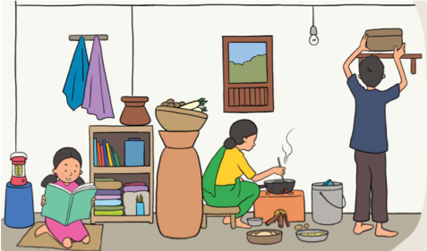 Illustration from Another Option's Peer Guide created for parents and caregivers in Nepal.
