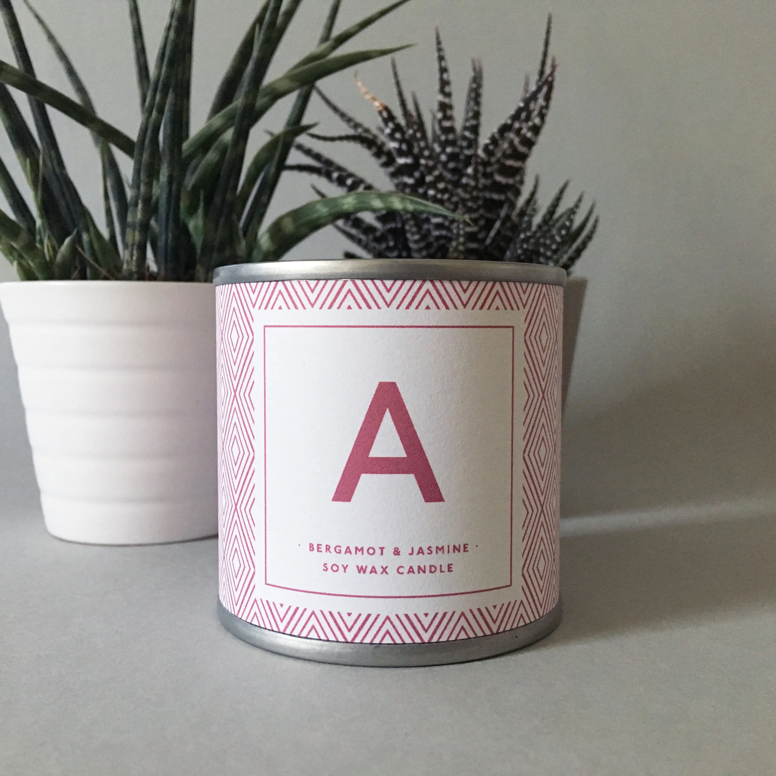 Deep Red Diamonds, Letter, Scented Soy Wax Candle