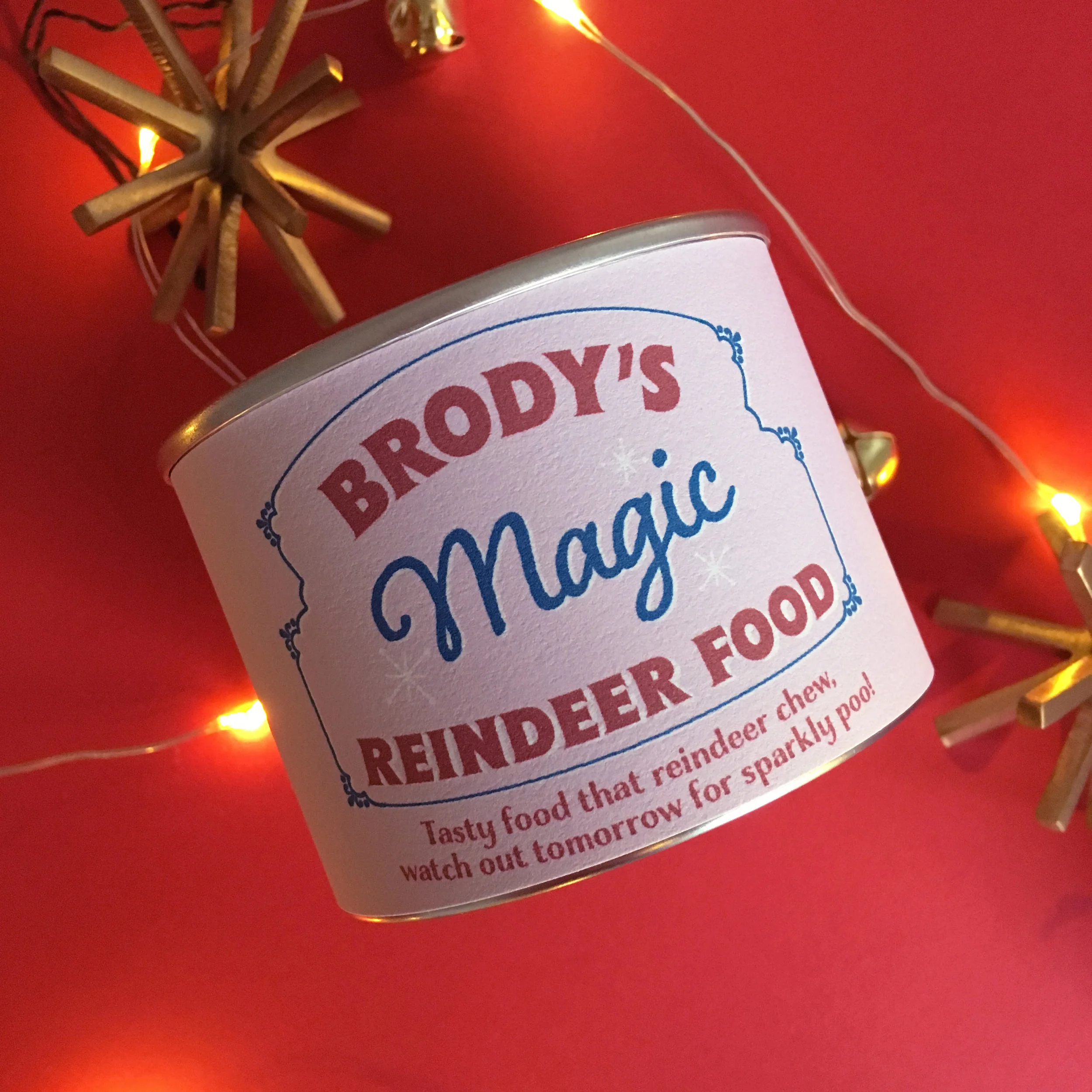 Personalised Magic Reindeer Food Tin