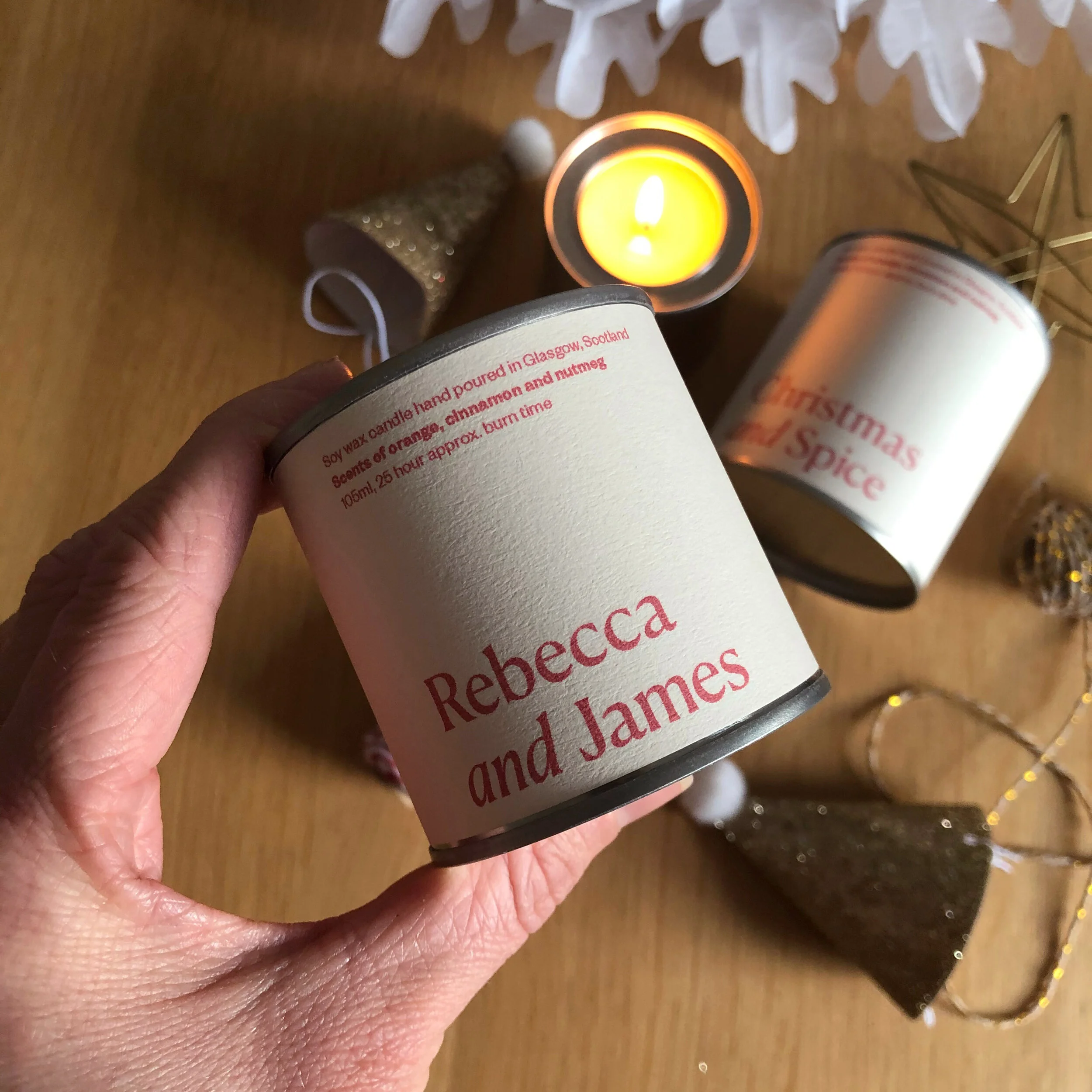 Personalised Christmas Candle 