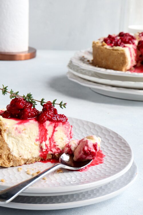 Fast No-Bake Raspberry Cheesecake — Stripes & Willows