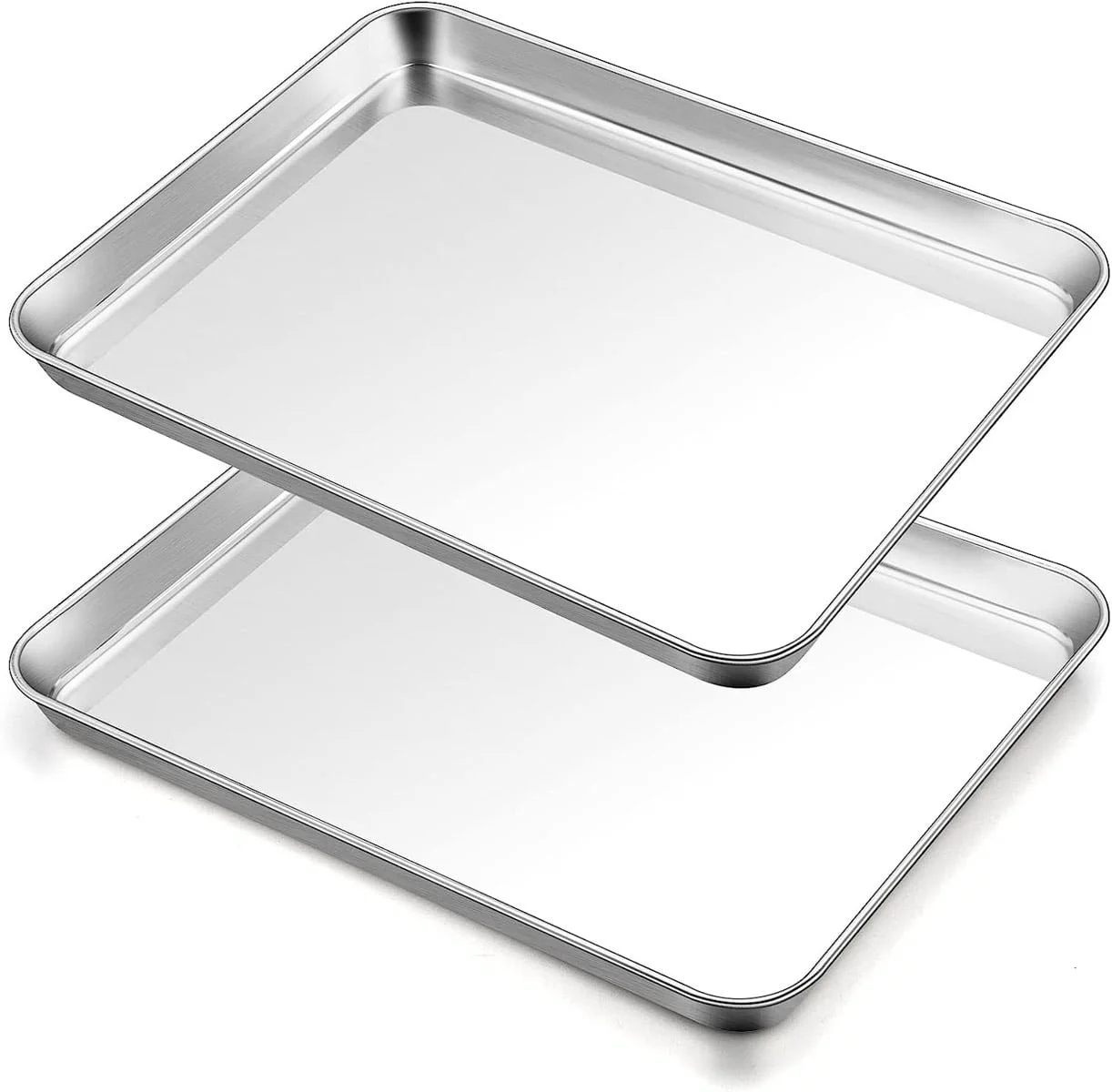 P&P Chef Extra Large Baking Sheet and Cooking Rack Set, Stainless Steel Cookie Half Sheet Pan with Grill Rack, Rectangle