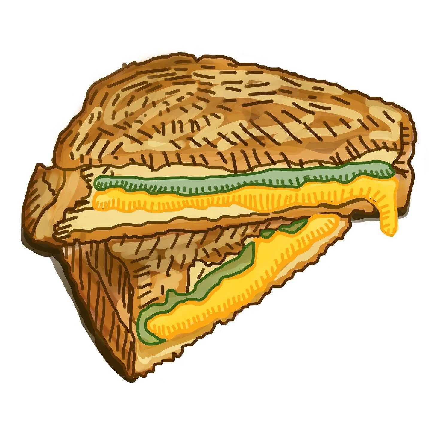 Kaya Grilled Cheese 🧀 ✨ an illustration I did of @sarahhuangbenjamin &lsquo;s recipe for Kaya Grilled Cheese (2019) I&rsquo;ll be posting some more food illustrations from past projects ✌🏽