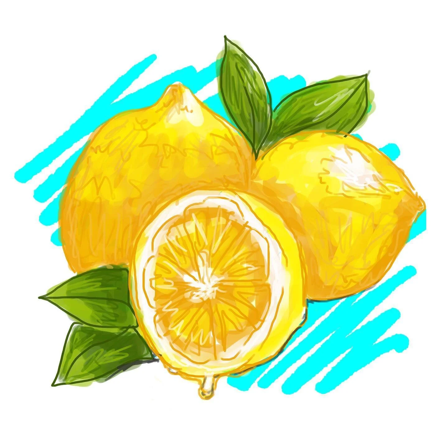 When life gives you lemons 🍋 I end up drawing them 😂 a cute illustration I did for fun (2020) will be posting more food illustrations from past projects ✌🏽