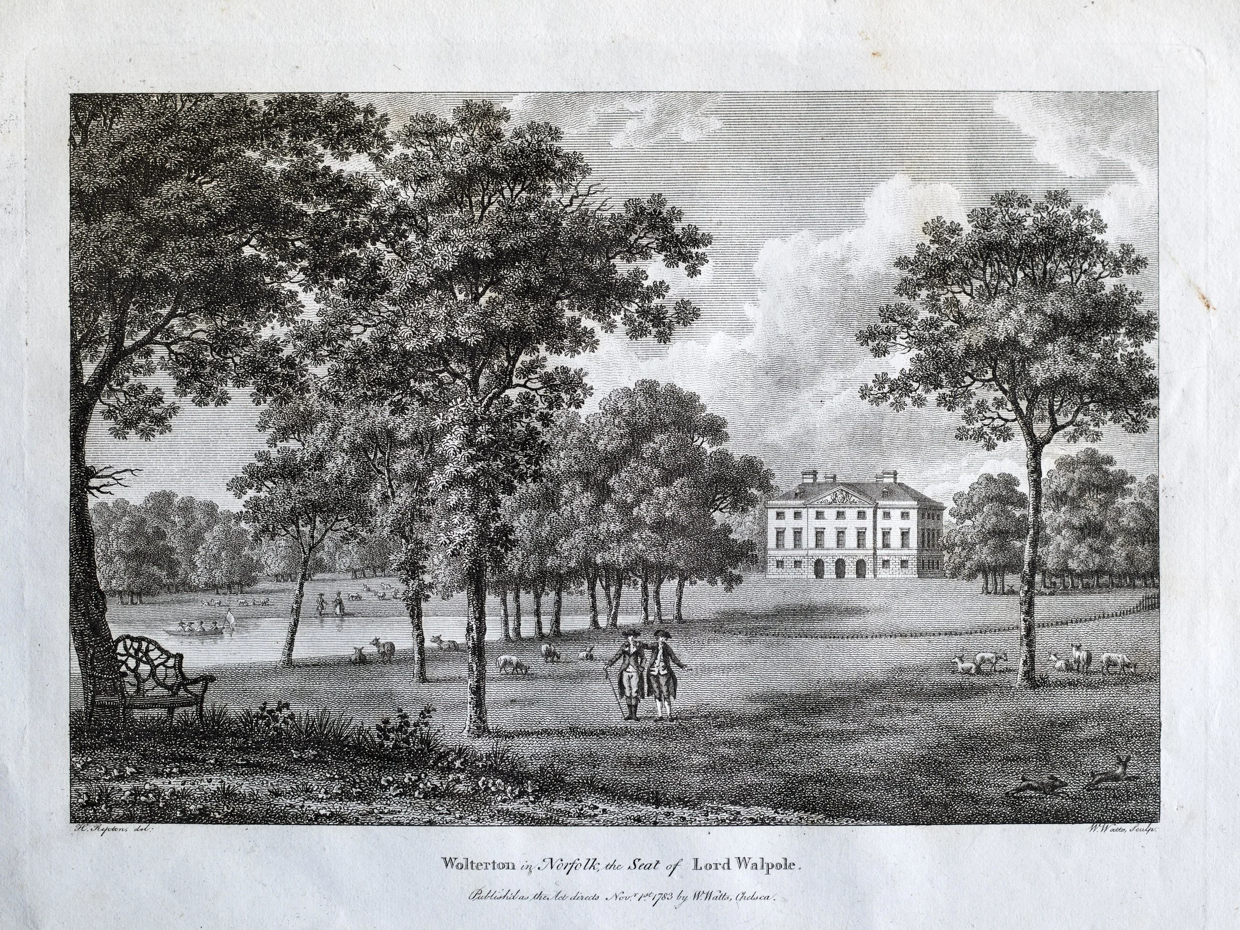 The south gardens and lake, November 1st 1783