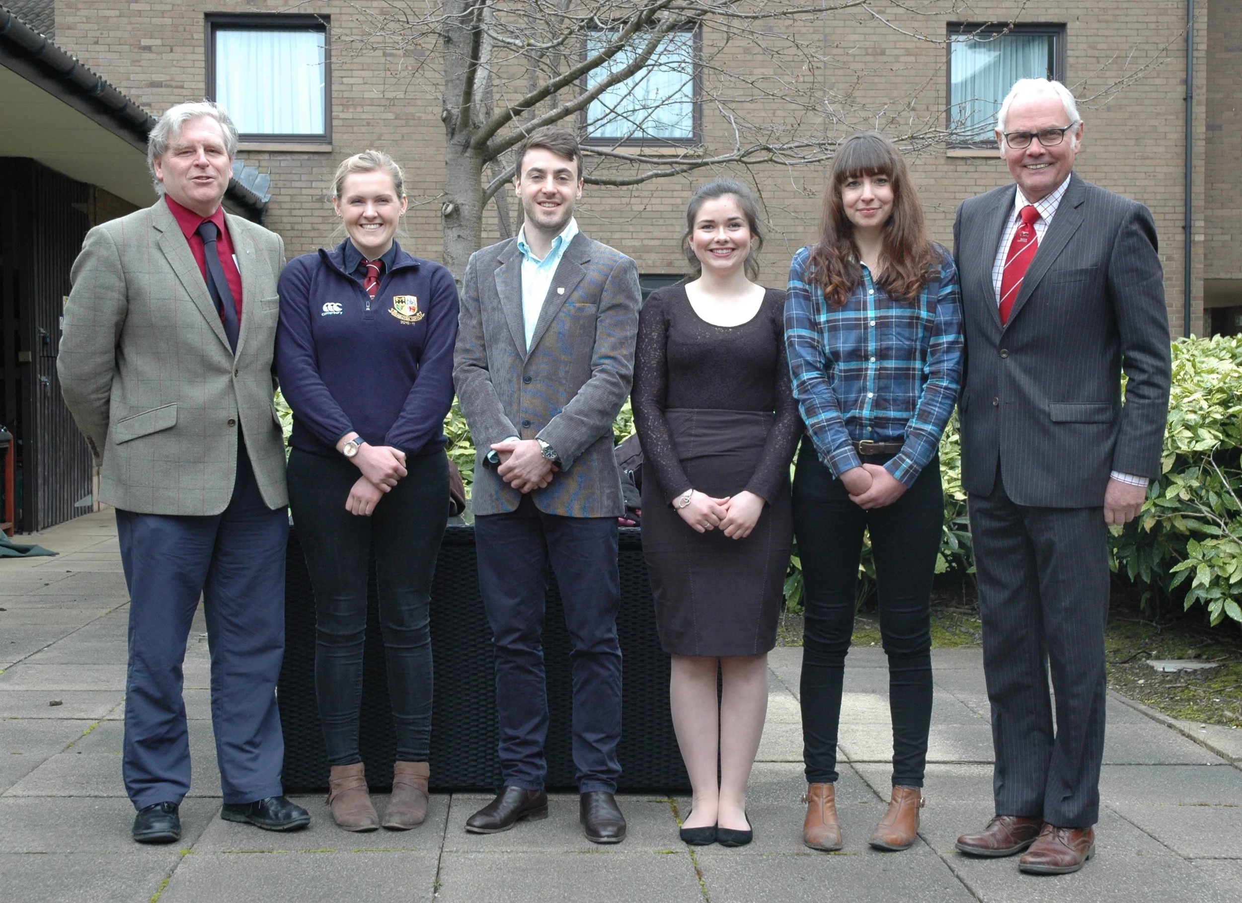 QMS’s Stuart Ashworth with Katie Landers, Chris Freeman, Orla Kelly, Elizabeth Johnson and Society director, Geoff Riby