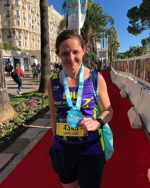 I am officially a marathon finisher. I ran my first marathon yesterday along The French Riviera from Nice to Cannes in about 4 hrs 30. 🌴🇫🇷🏅
.
.
.A storm in Nice meant a 35 minute delayed start, torrential rain &amp; lightning for the first 10K, a