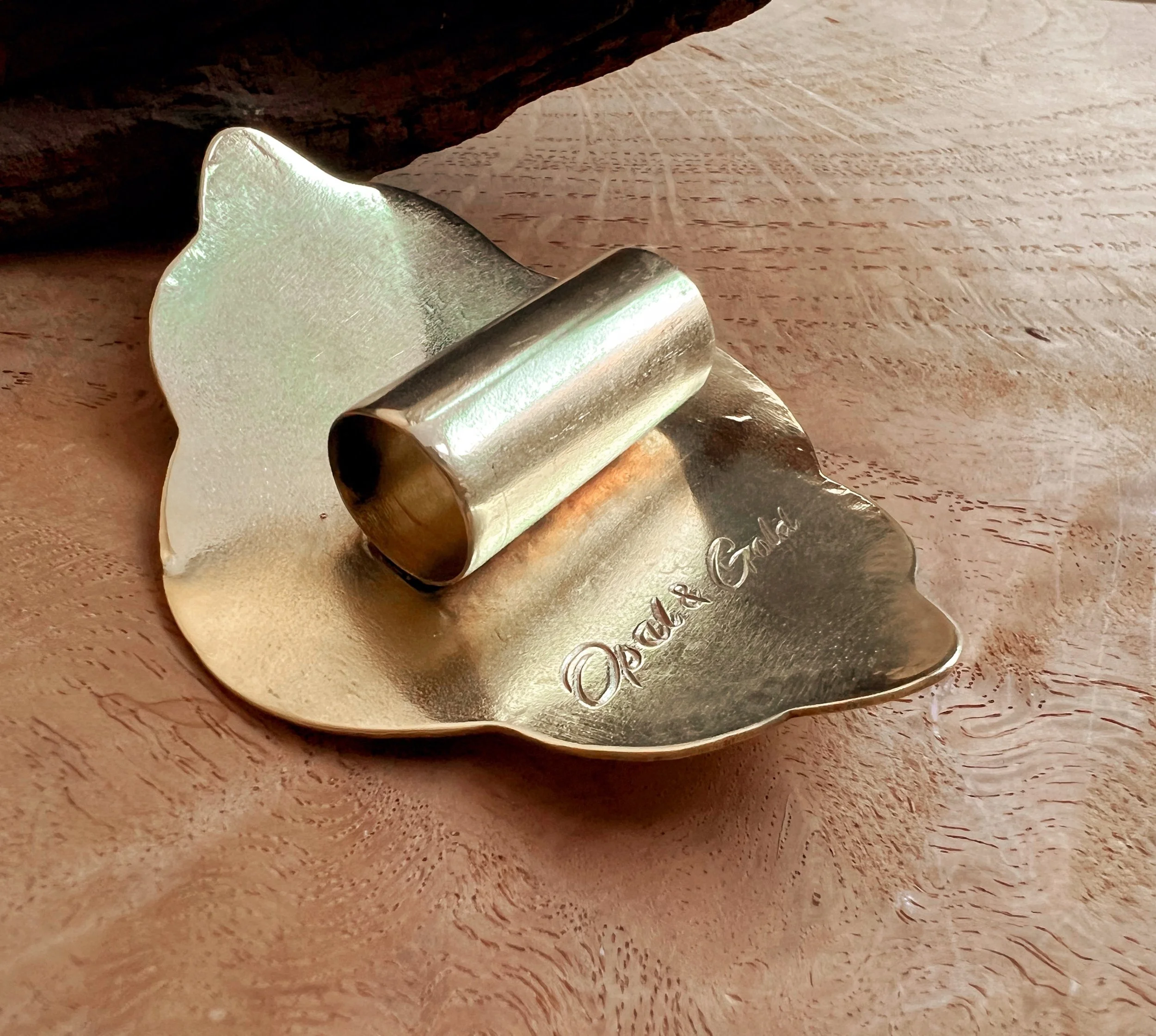 One-of-a-kind hand-engraved brass slide featuring an alligator