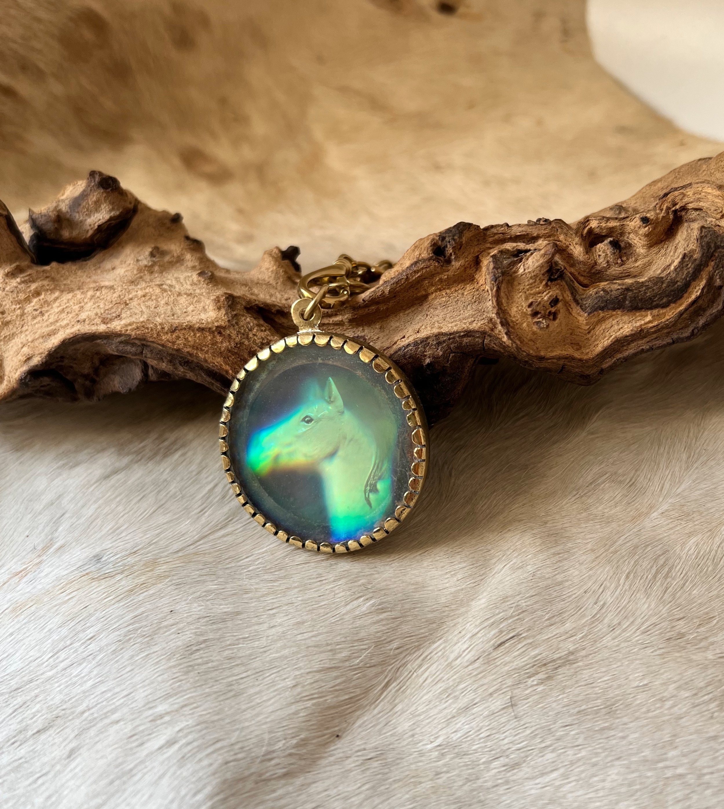 Glass hologram pendant