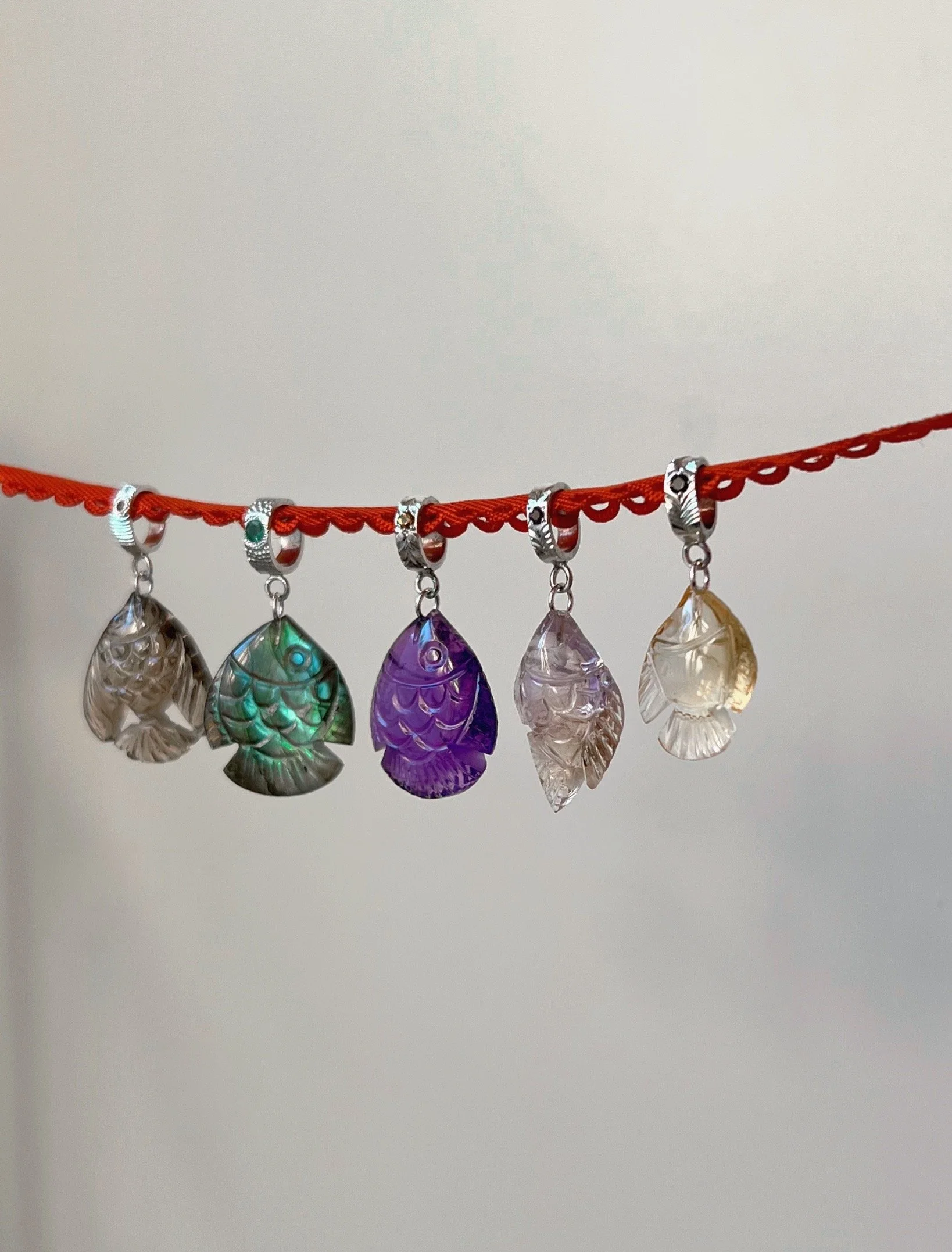gemstone fish pendant