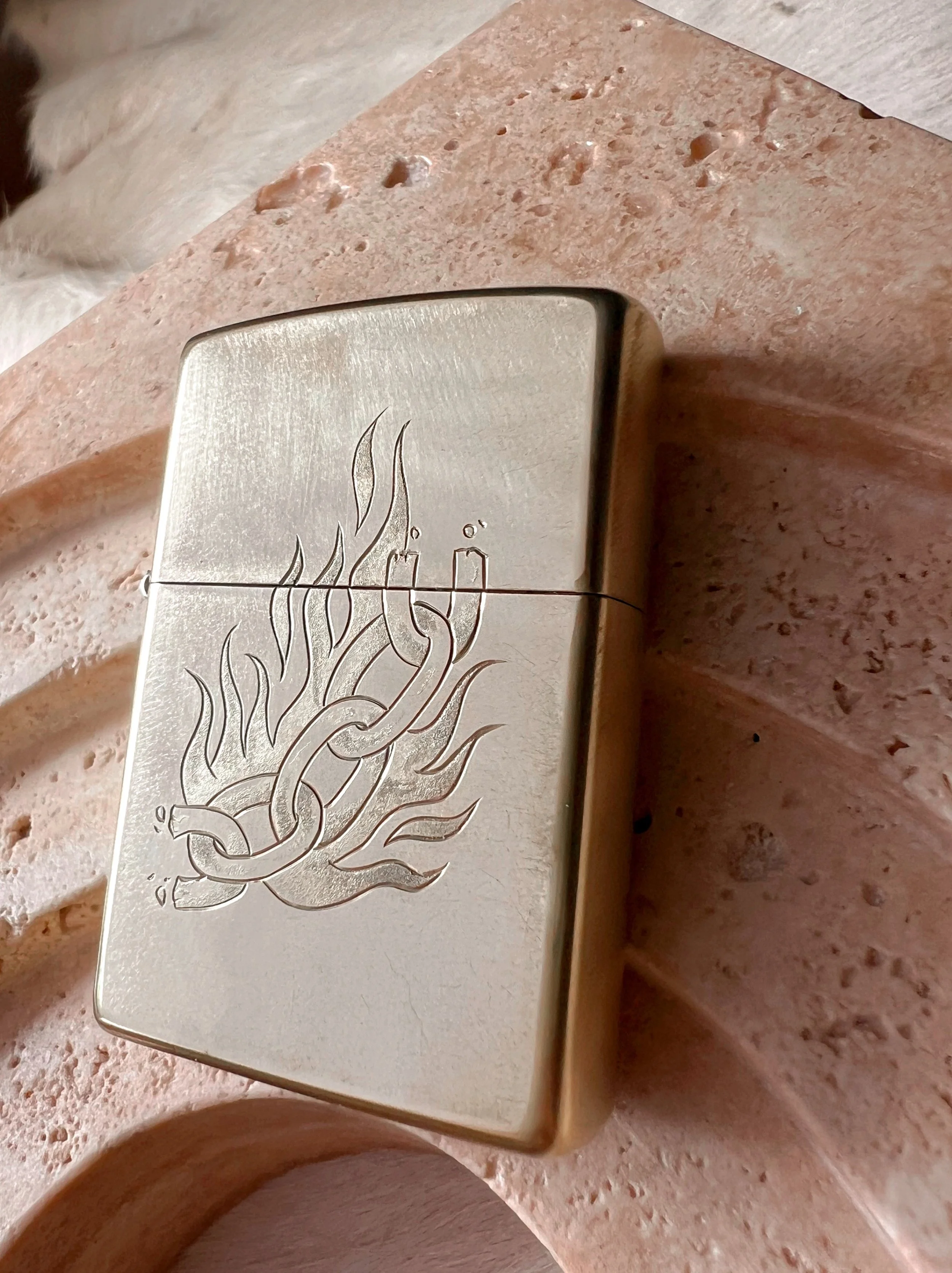 Hand engraved brass Zippo lighter, your choice of 4 images