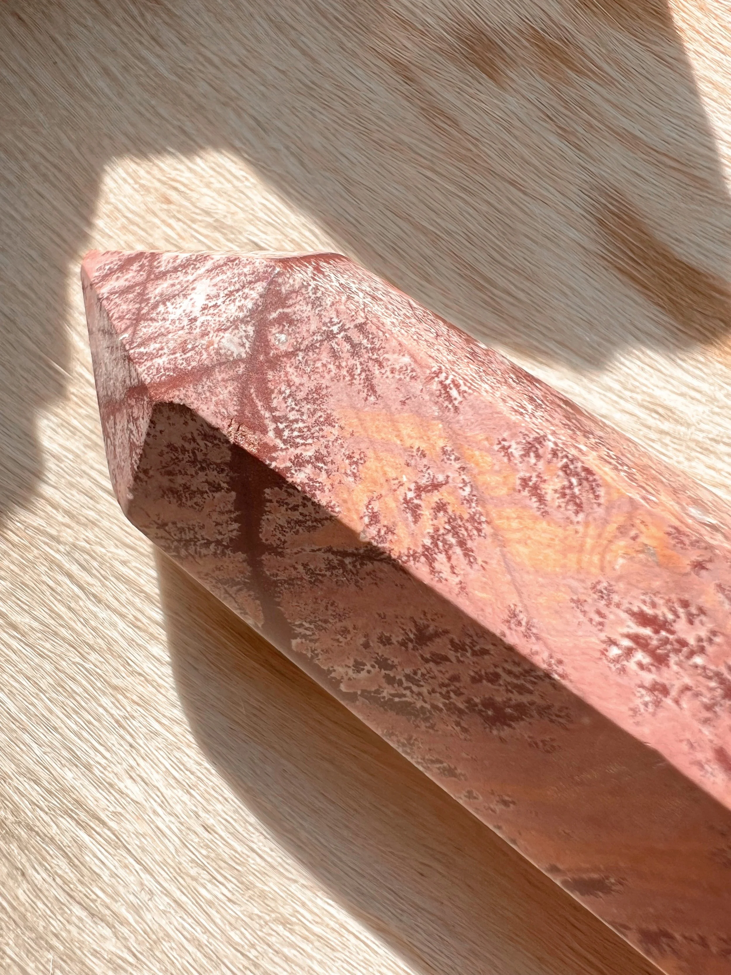 Natural gemstone tower, Jasper