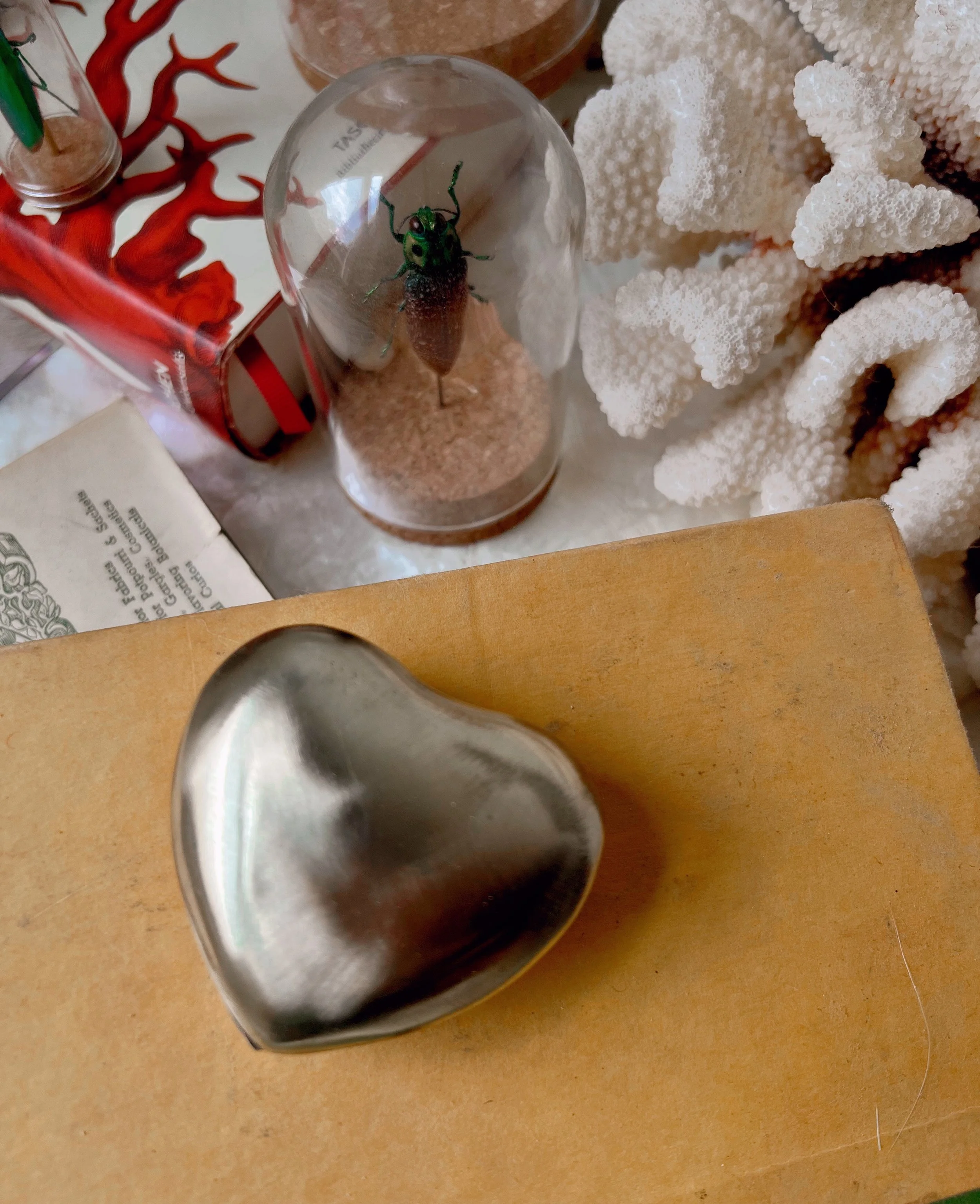 Vintage brass heart box