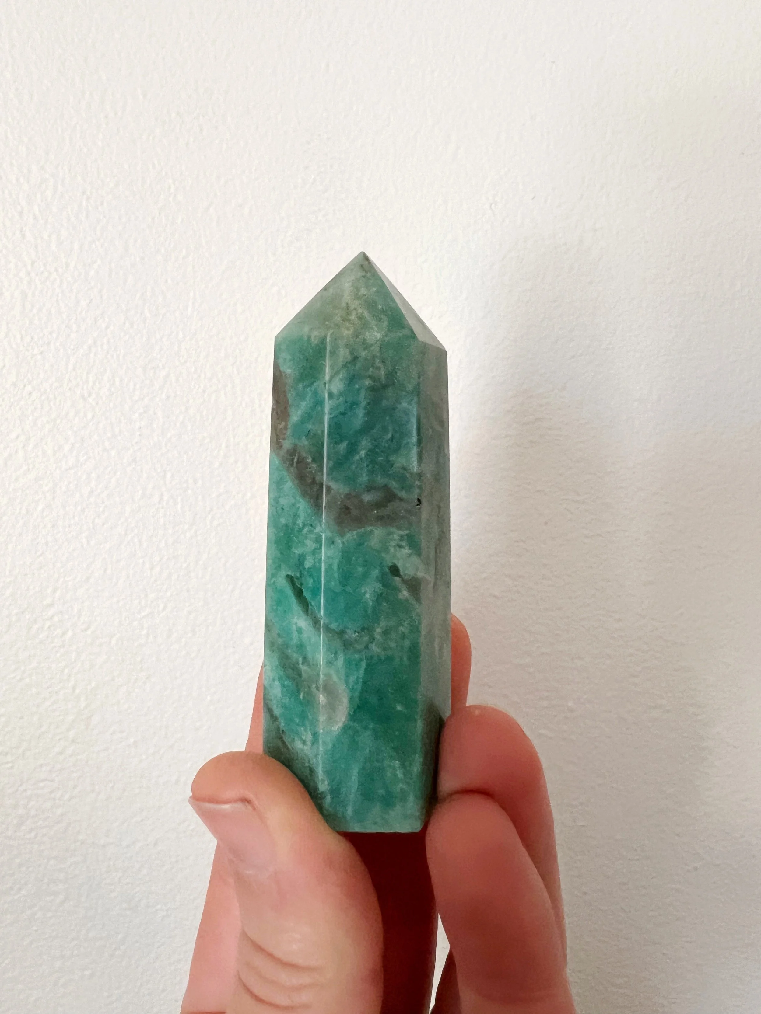Natural gemstone tower, Amazonite