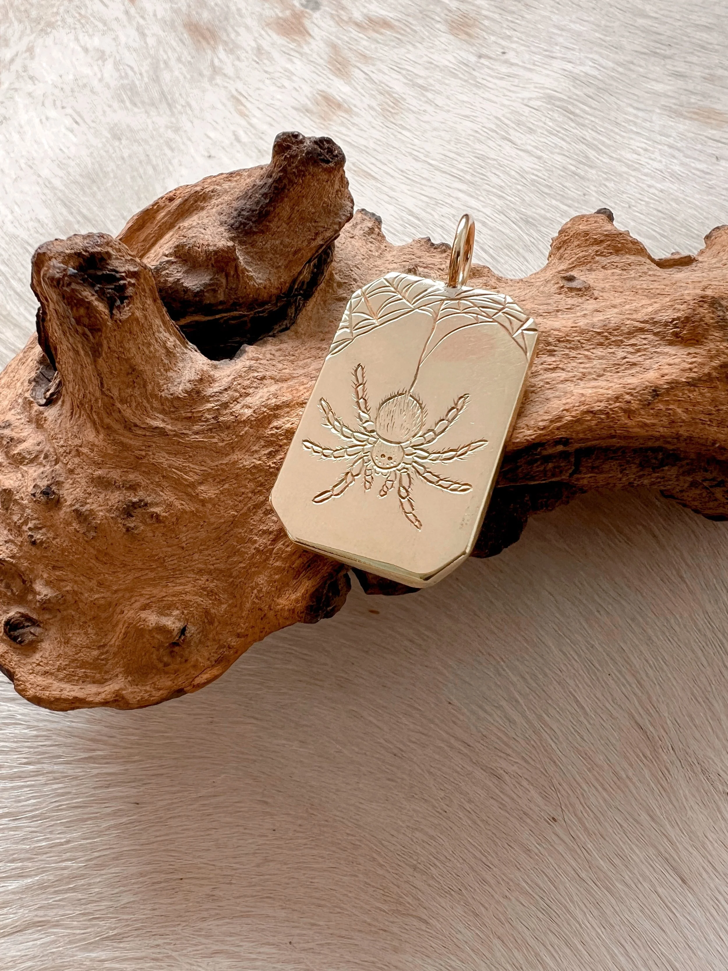 Engraved Spider Pendant