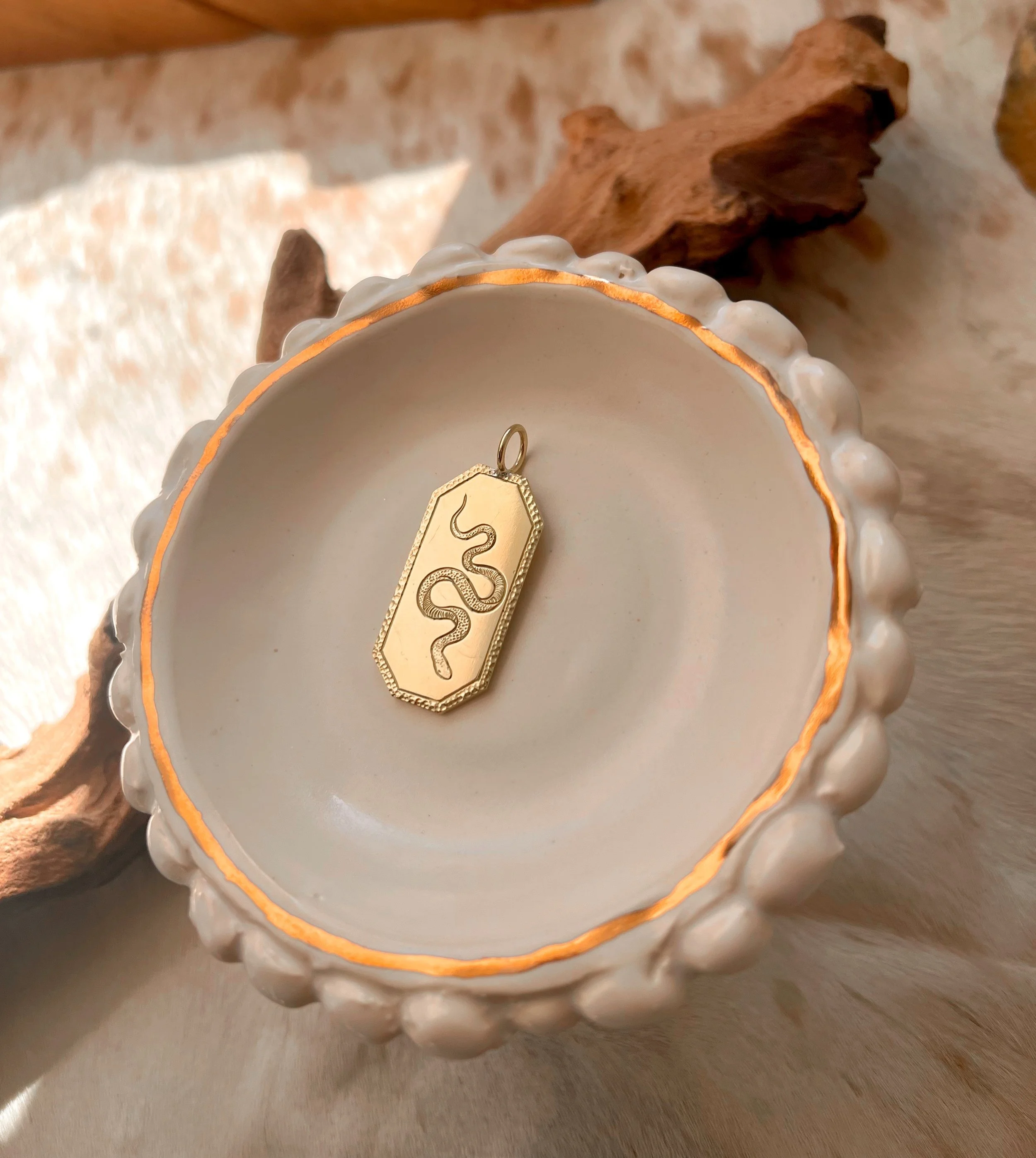Engraved Snake Pendant