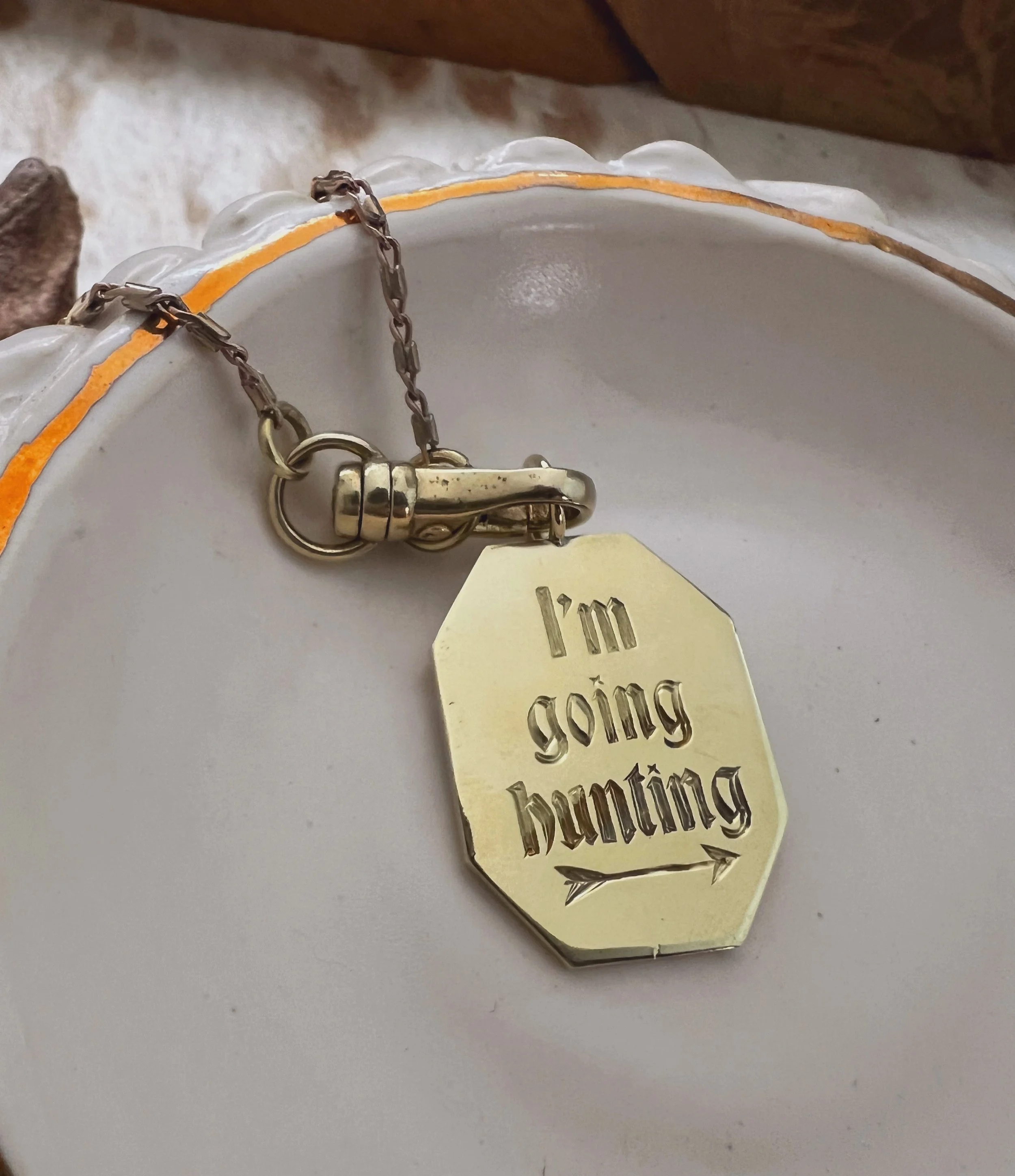 engraved Bjork pendant