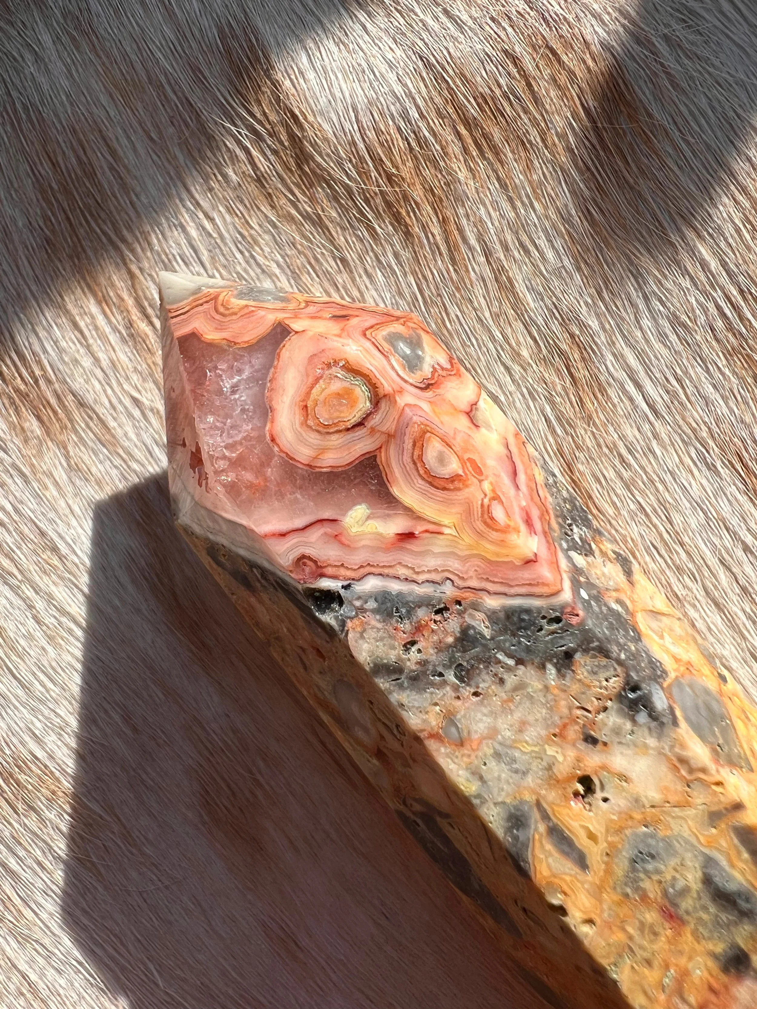 Natural gemstone tower, Jasper