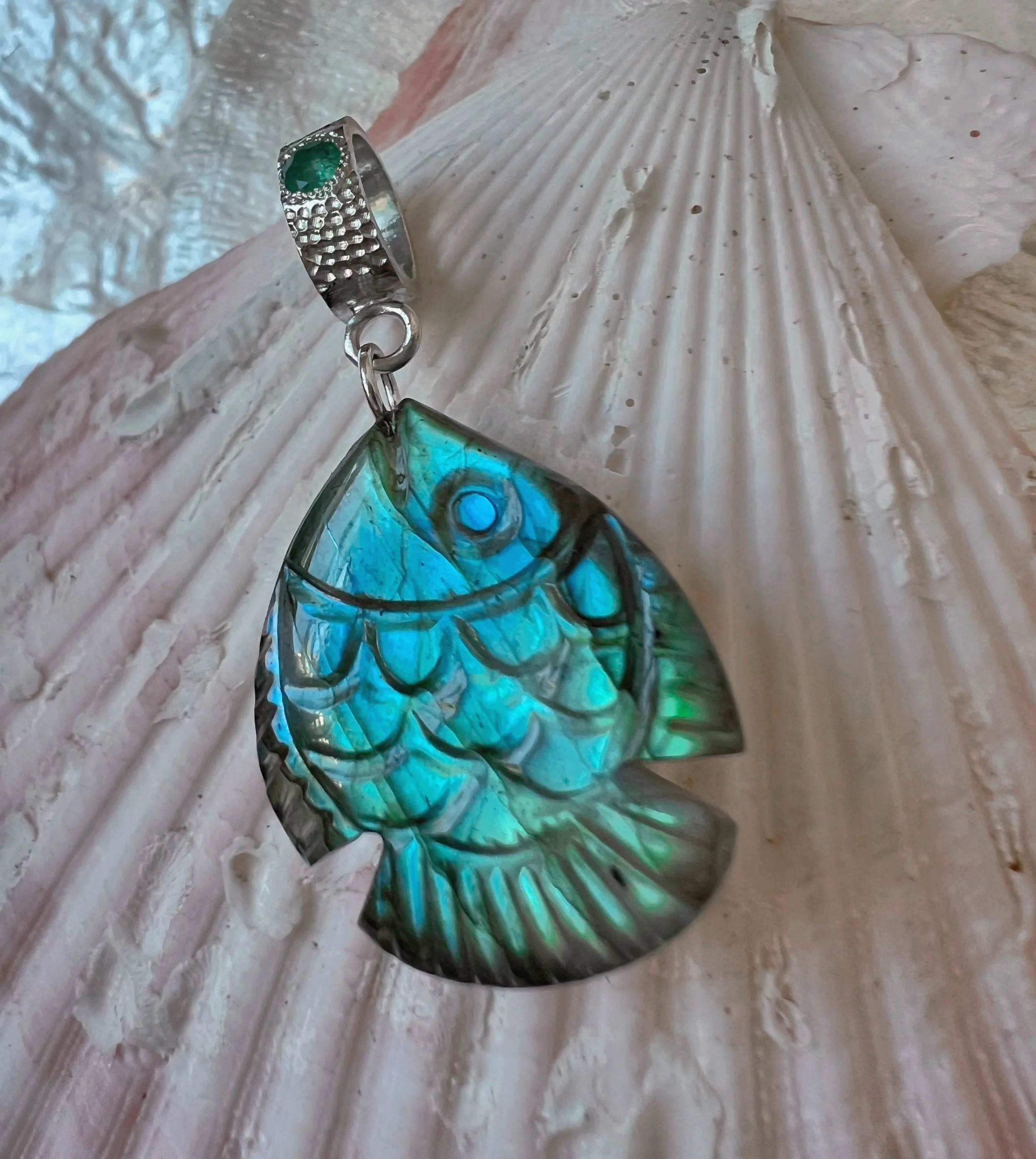 gemstone fish charm