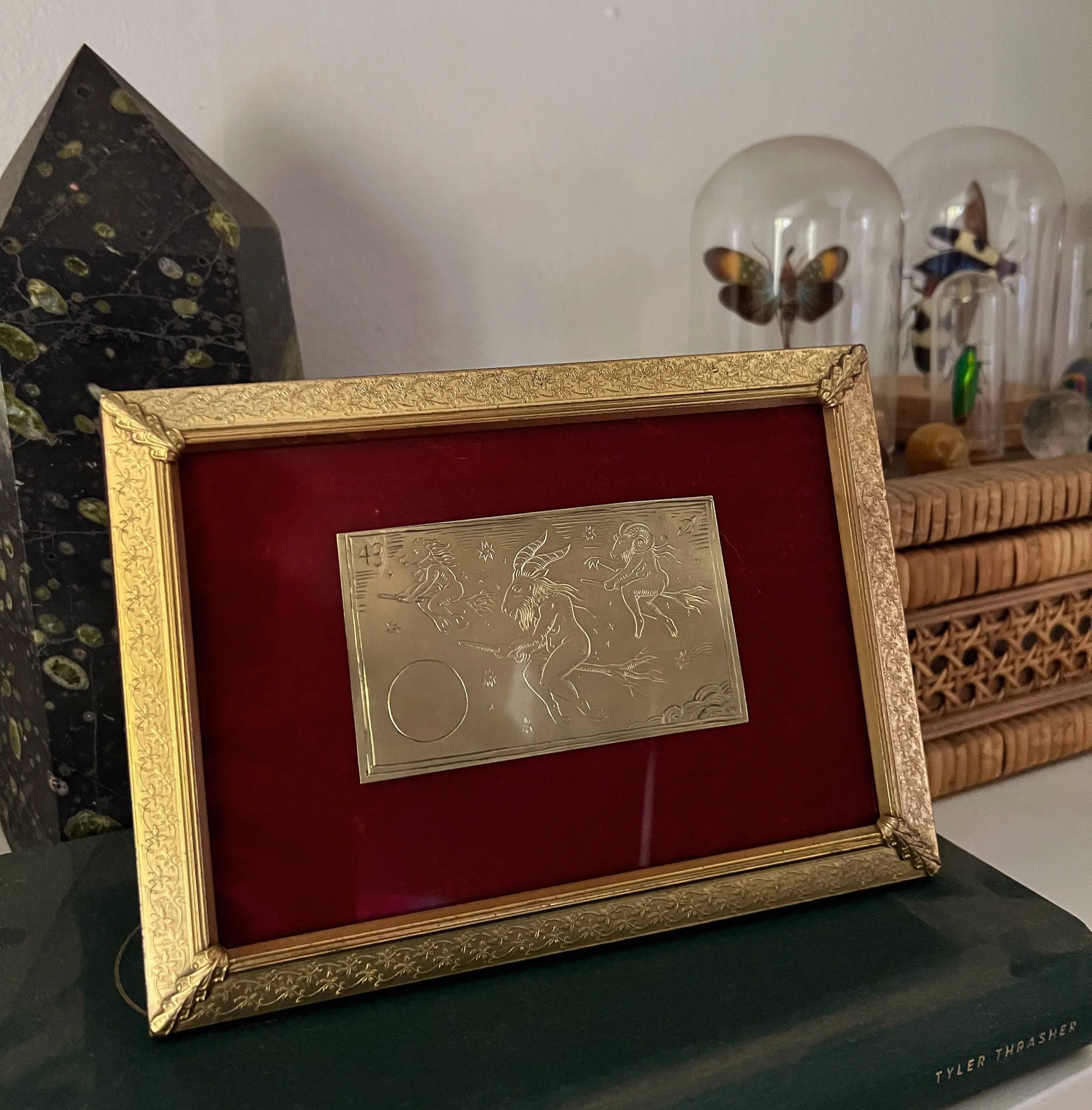 Engraved tarot card