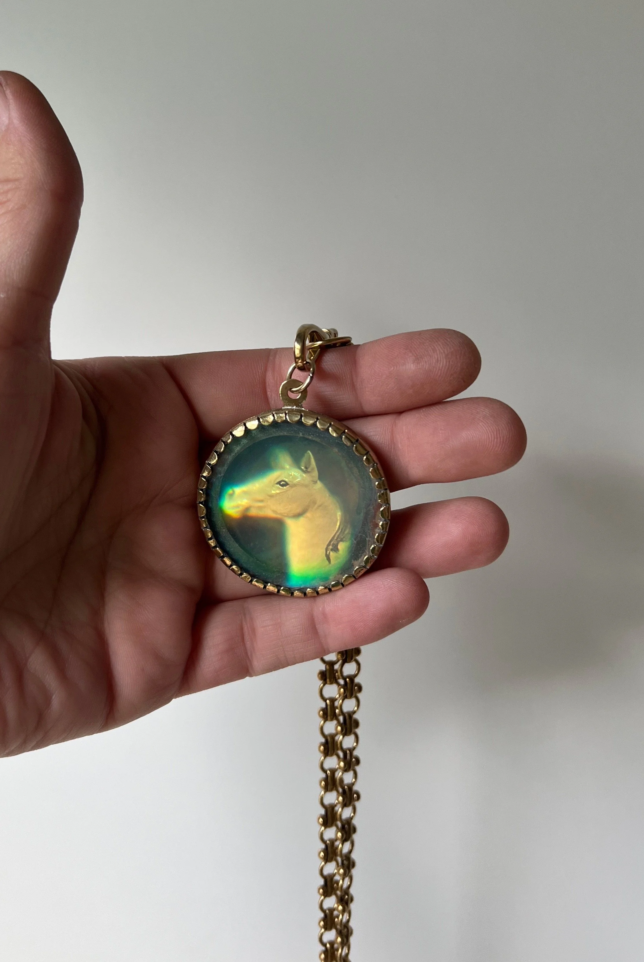 Glass hologram pendant