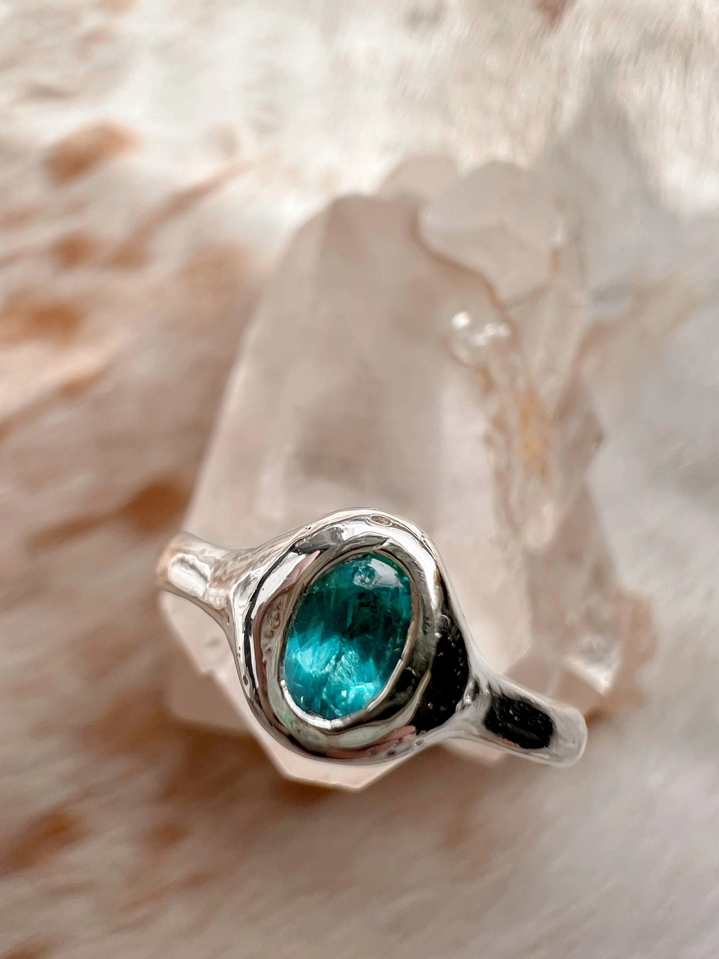 Apatite & Silver Ring