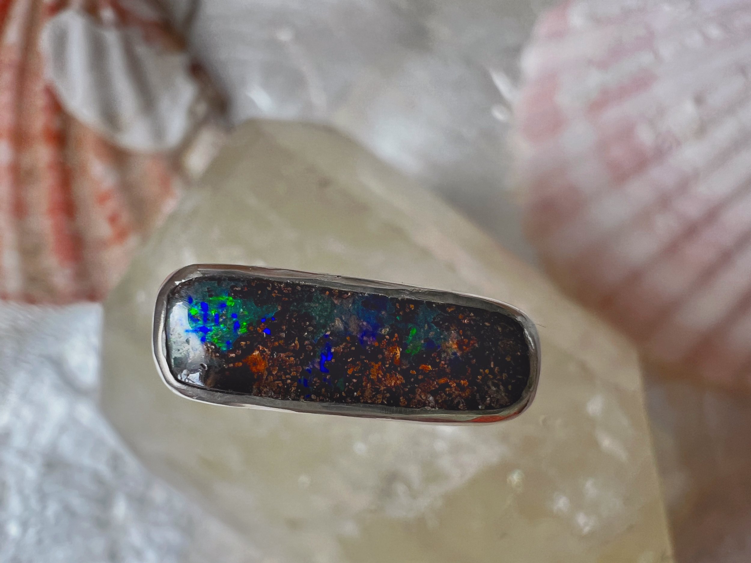 Opal and Silver Ring