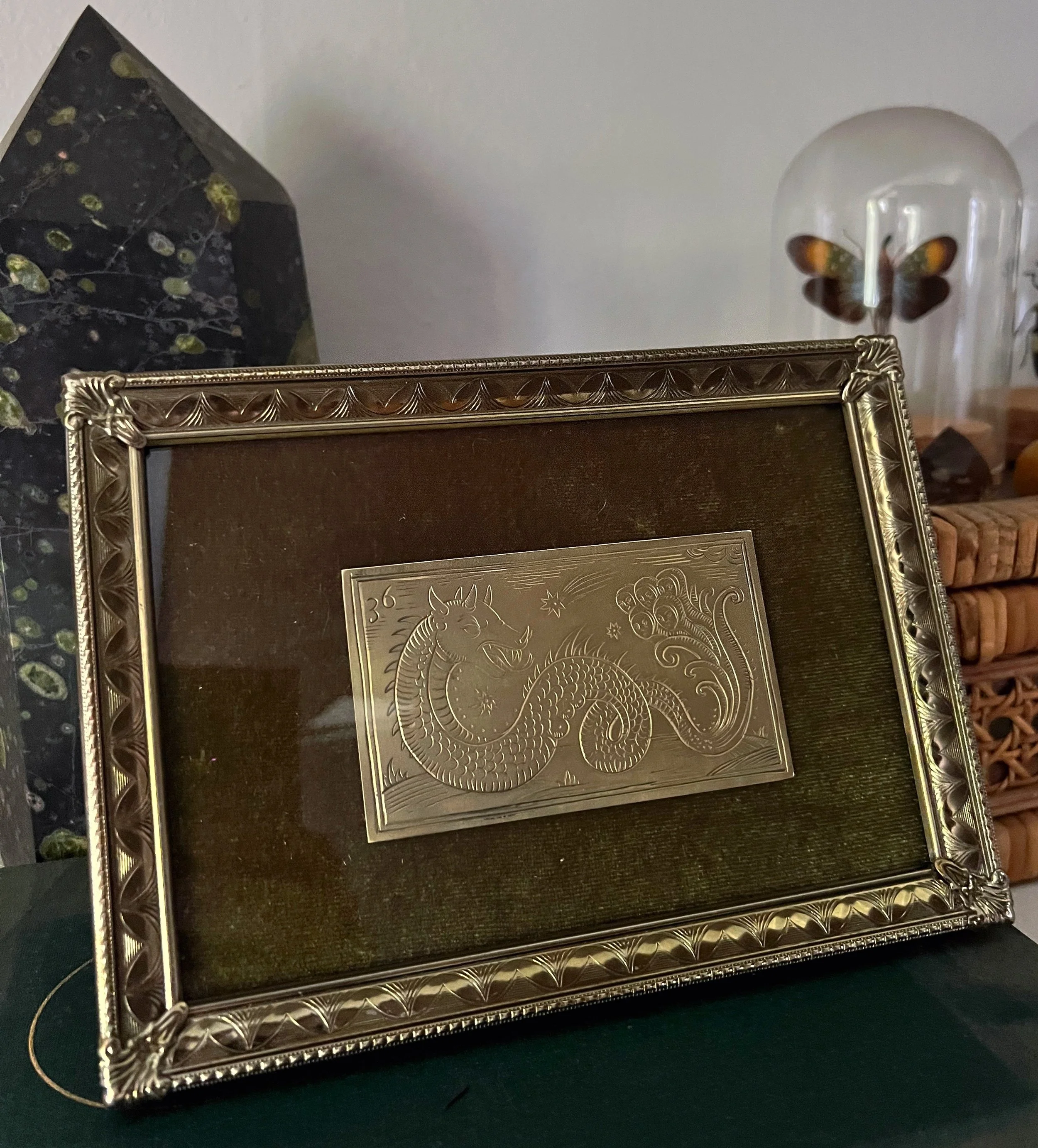 Engraved tarot card