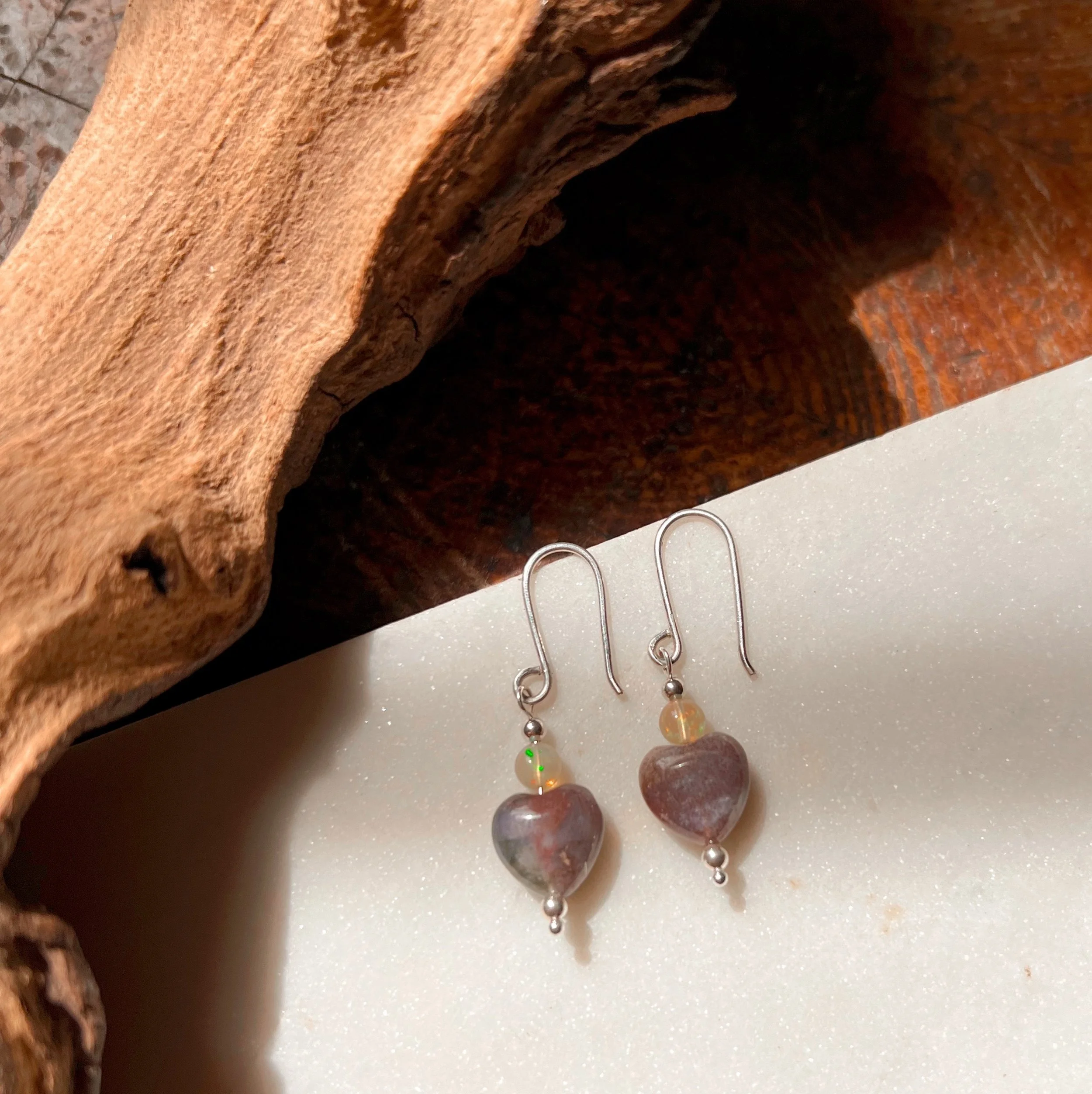 Dangle earrings with colorful gemstone beads on gold filled  hooks