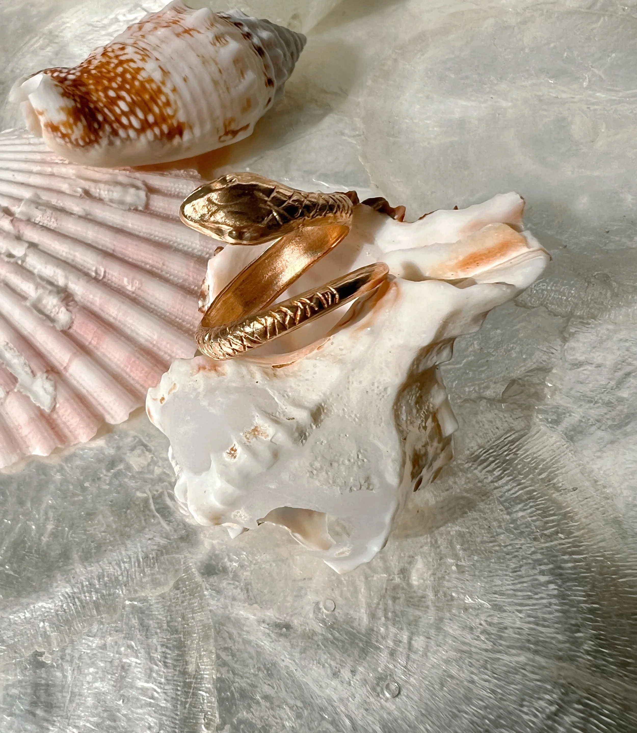 Vintage brass snake ring